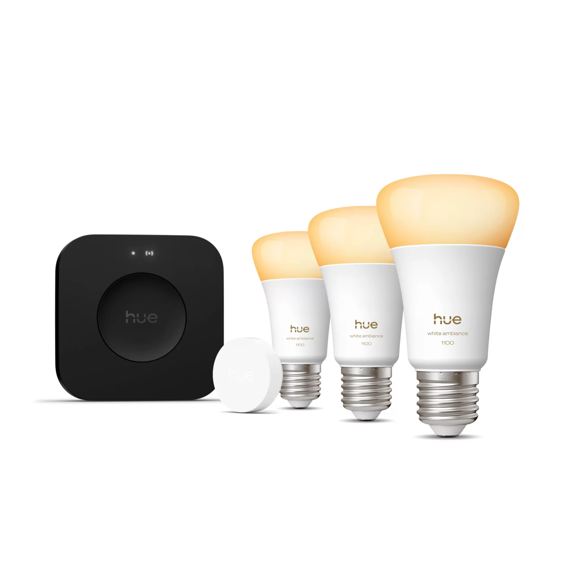 Philips by Signify Kit de démarrage Pro : 3 ampoules connectées E27 (1100) + bouton intelligent Smart Button
