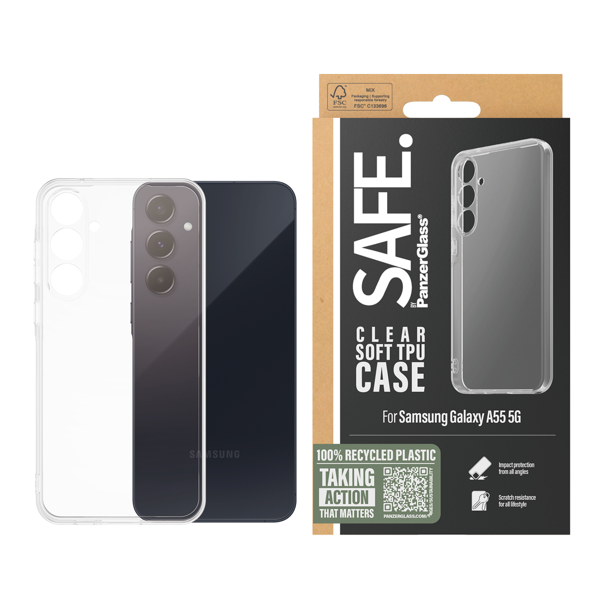PanzerGlass SAFE. by PanzerGlass® TPU Case Samsung Galaxy A55 5G | Transparent – image 2