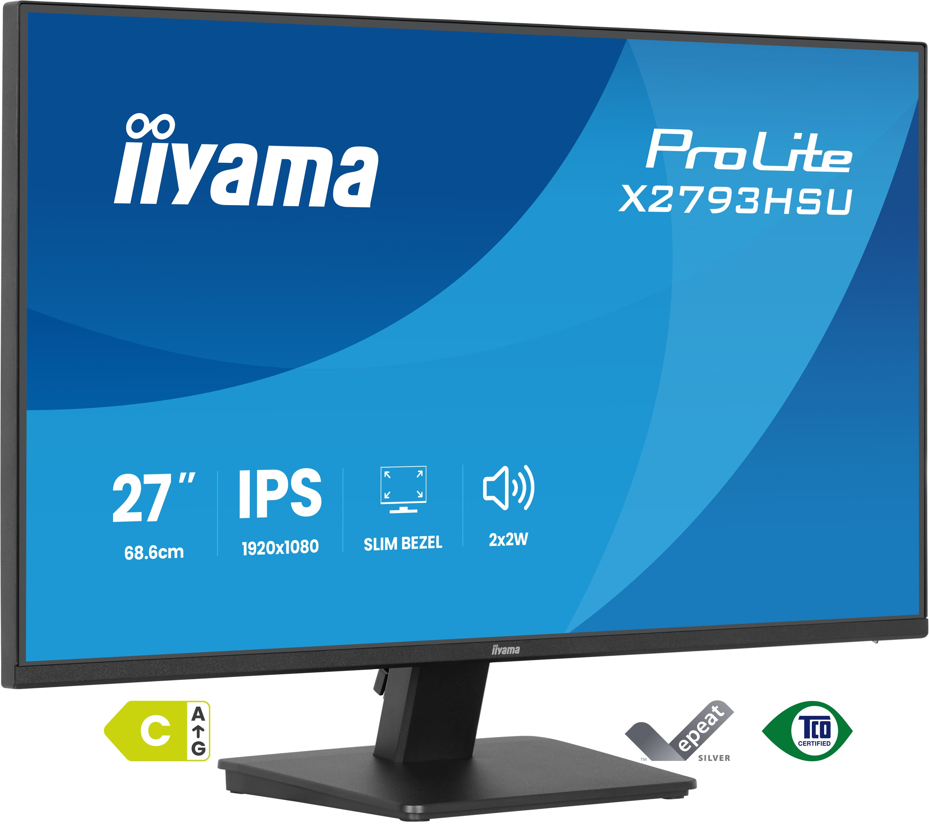 Iiyama X2793HSU-B1 - LED monitor - 27" - 1920 x 1080 Full HD (1080p) @ 120 Hz - IPS - 350 cd/m� - 1500:1 - 1 ms - HDMI, DisplayPort - speakers - matte, black