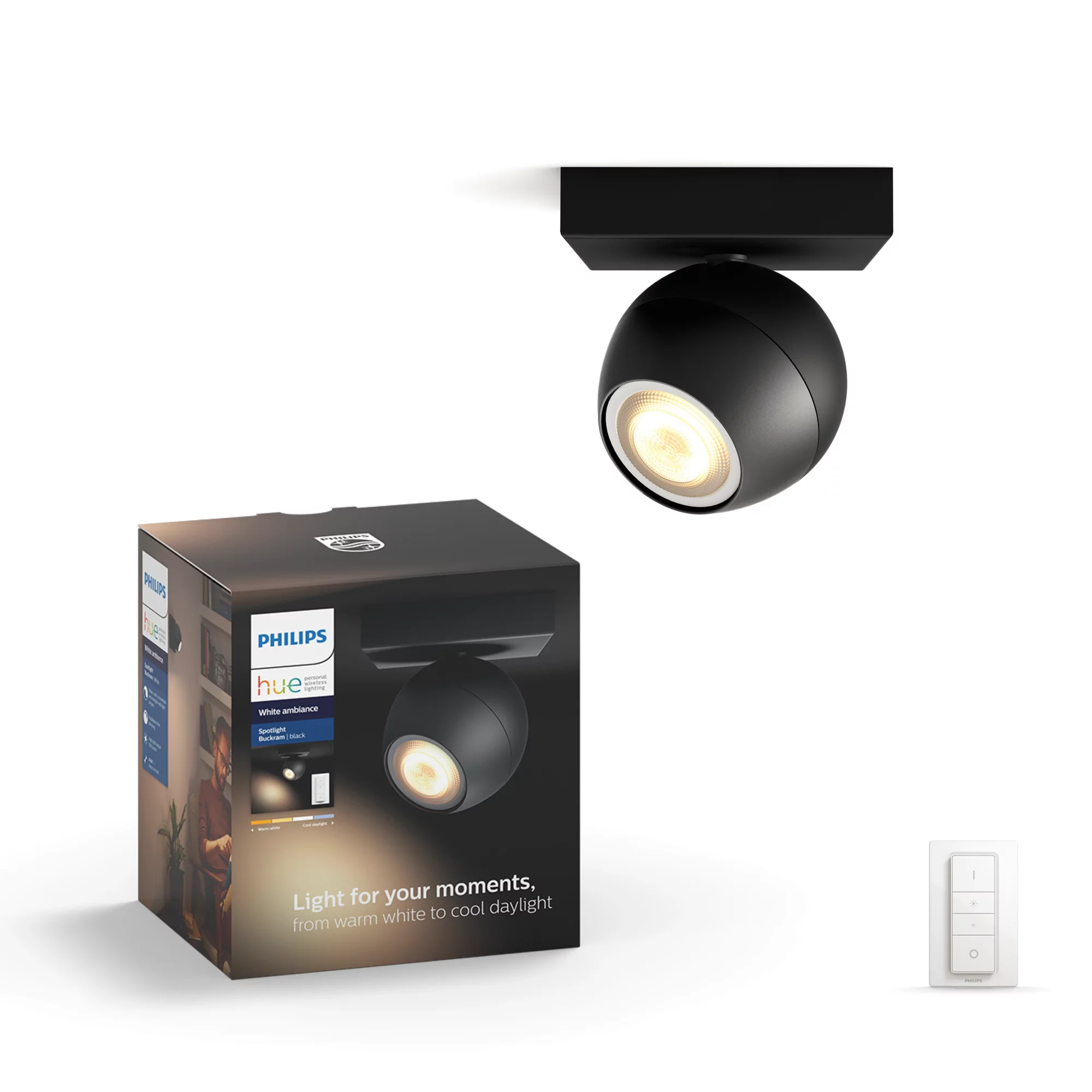 Philips by Signify Philips Hue White ambience Buckram single spotlight
