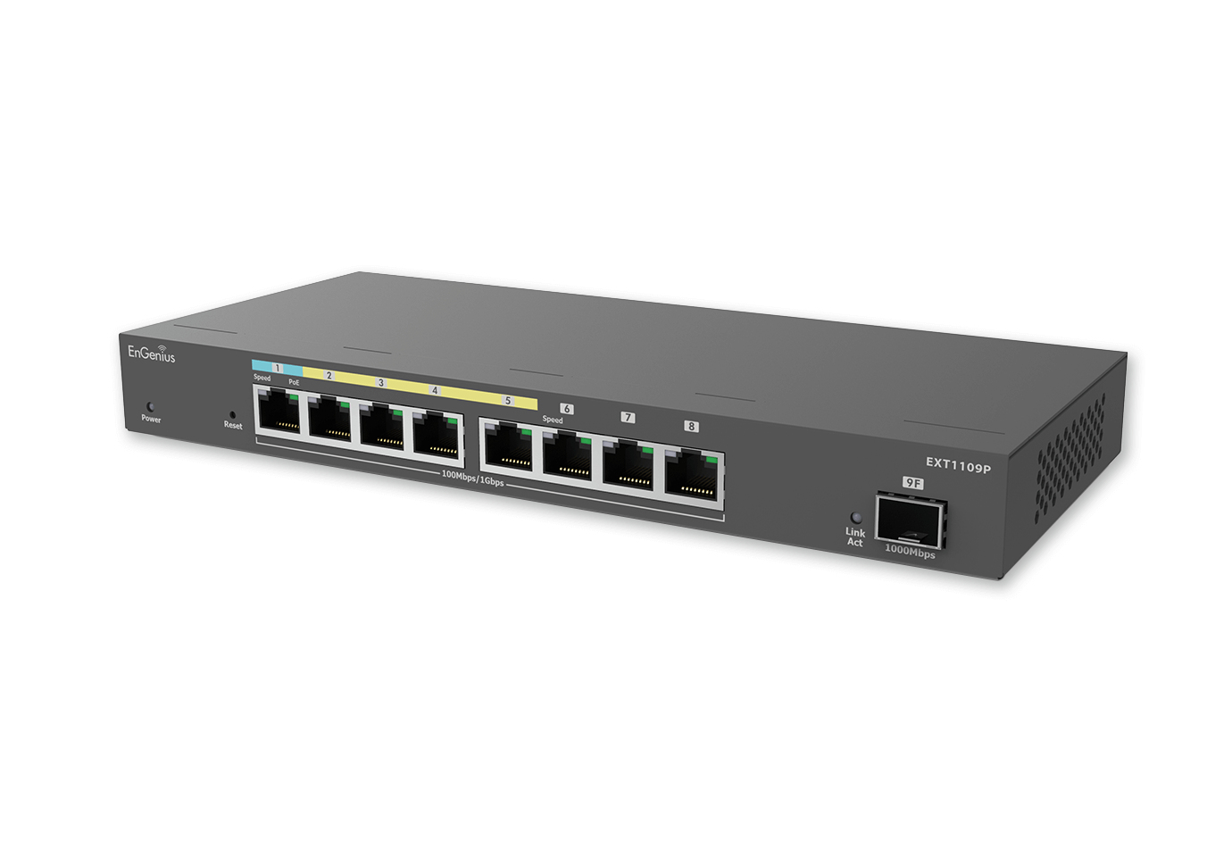 EnGenius Managed Switch extender, smart , 9-port GbE , af/at/bt, PoE power depends on PD port power – image 3