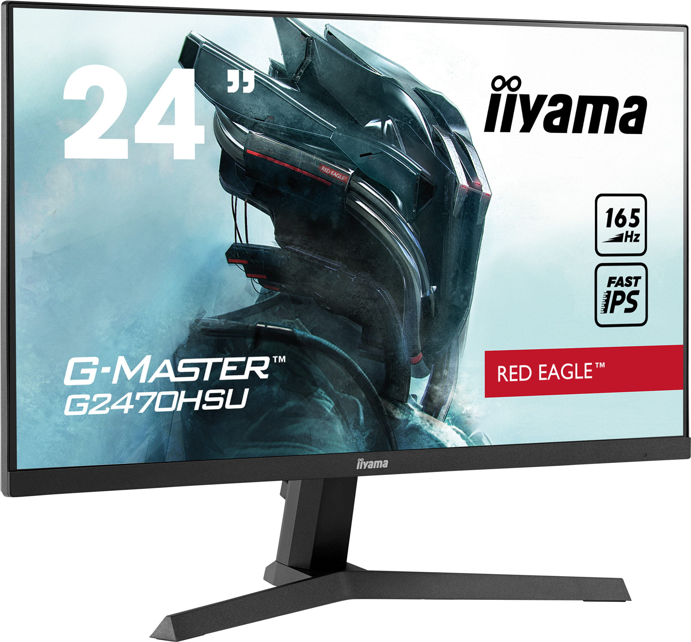 iiyama G-MASTER Red Eagle G2470HSU-B1 - Monitor a LED - 24" (23.8" visualizzabile) - 1920 x 1080 Full HD (1080p) @ 165 Hz - Fast IPS - 250 cd/m² - 1100:1 - 0.8 ms - HDMI, DisplayPort - altoparlanti - nero opaco