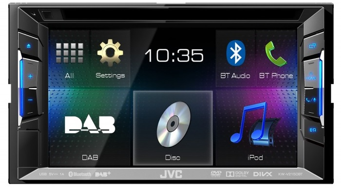 JVC KW-V215DBTE car media receiver Black Bluetooth