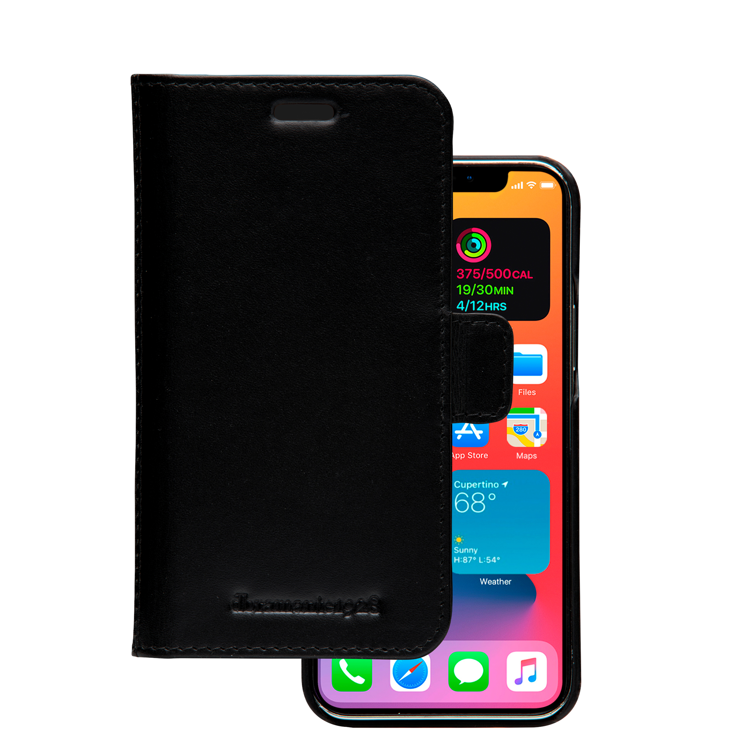 dbramante1928 Lynge - Flip cover for mobile phone - full-grain leather - black - for Apple iPhone 12 mini