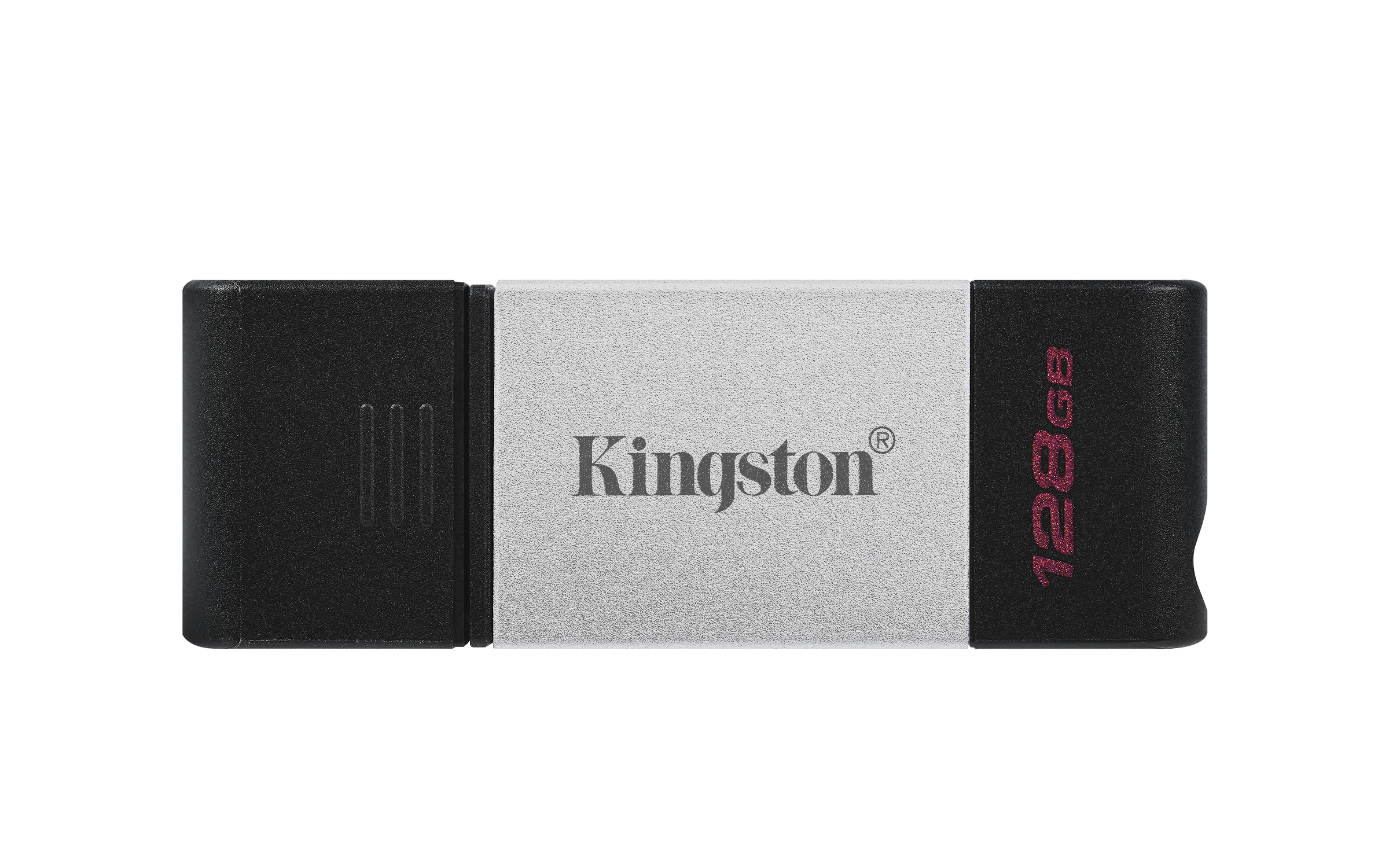 Memoria USB-C Kingston DataTraveler 80 - 128GB - USB-C 3.2 - Negro con Plata - DT80/128GB