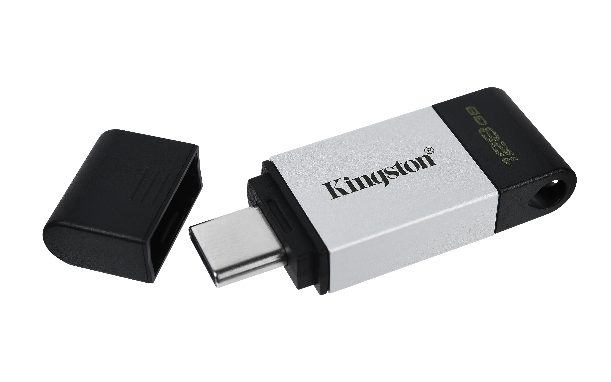 Memoria USB-C Kingston DataTraveler 80 - 128GB - USB-C 3.2 - Negro con Plata - DT80/128GB Memoria USB-C Kingston DataTraveler 80 - 128GB - USB-C 3.2 - Negro con Plata - DT80/128GB
