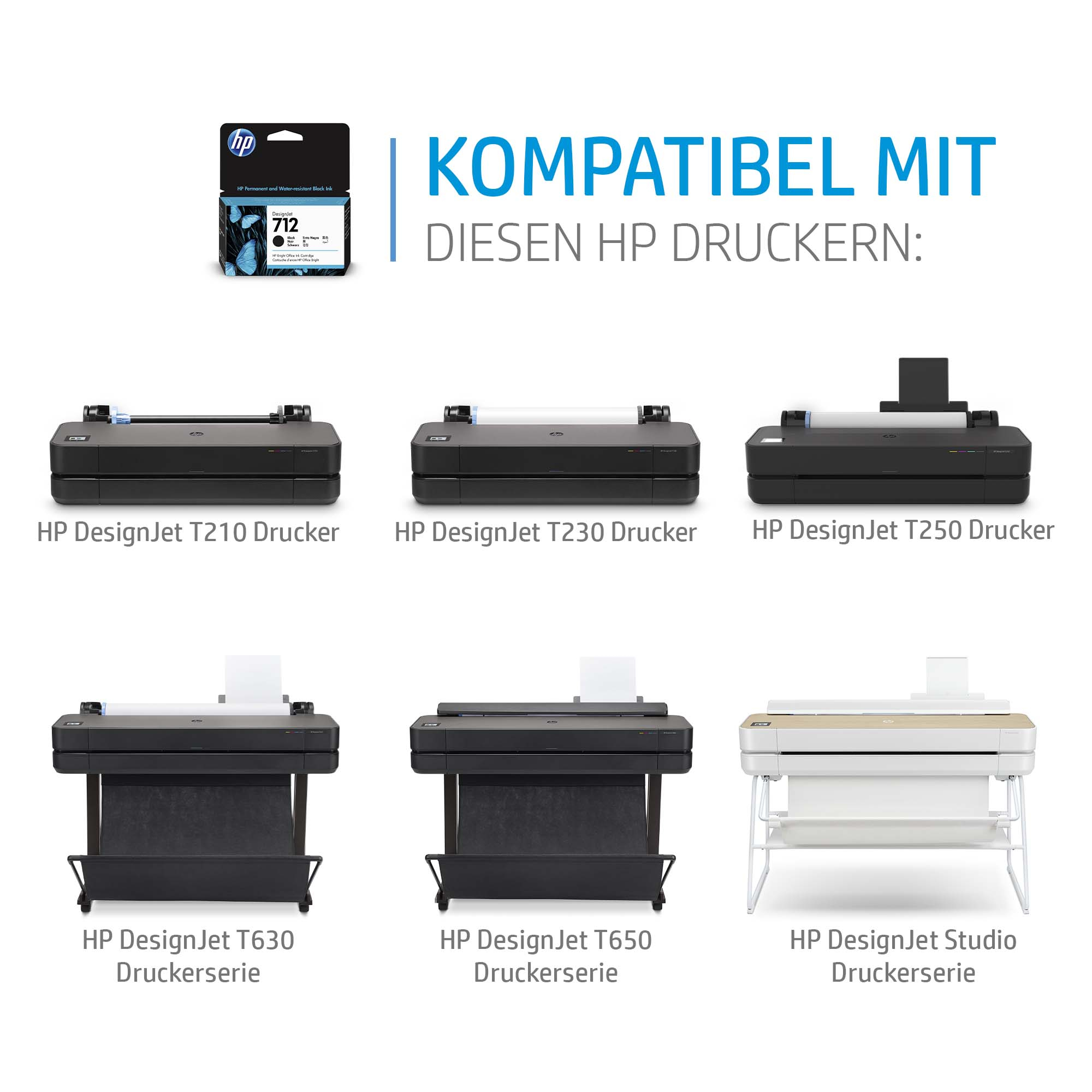 HP 712 Cyan DesignJet Druckerpatrone, 29 ml