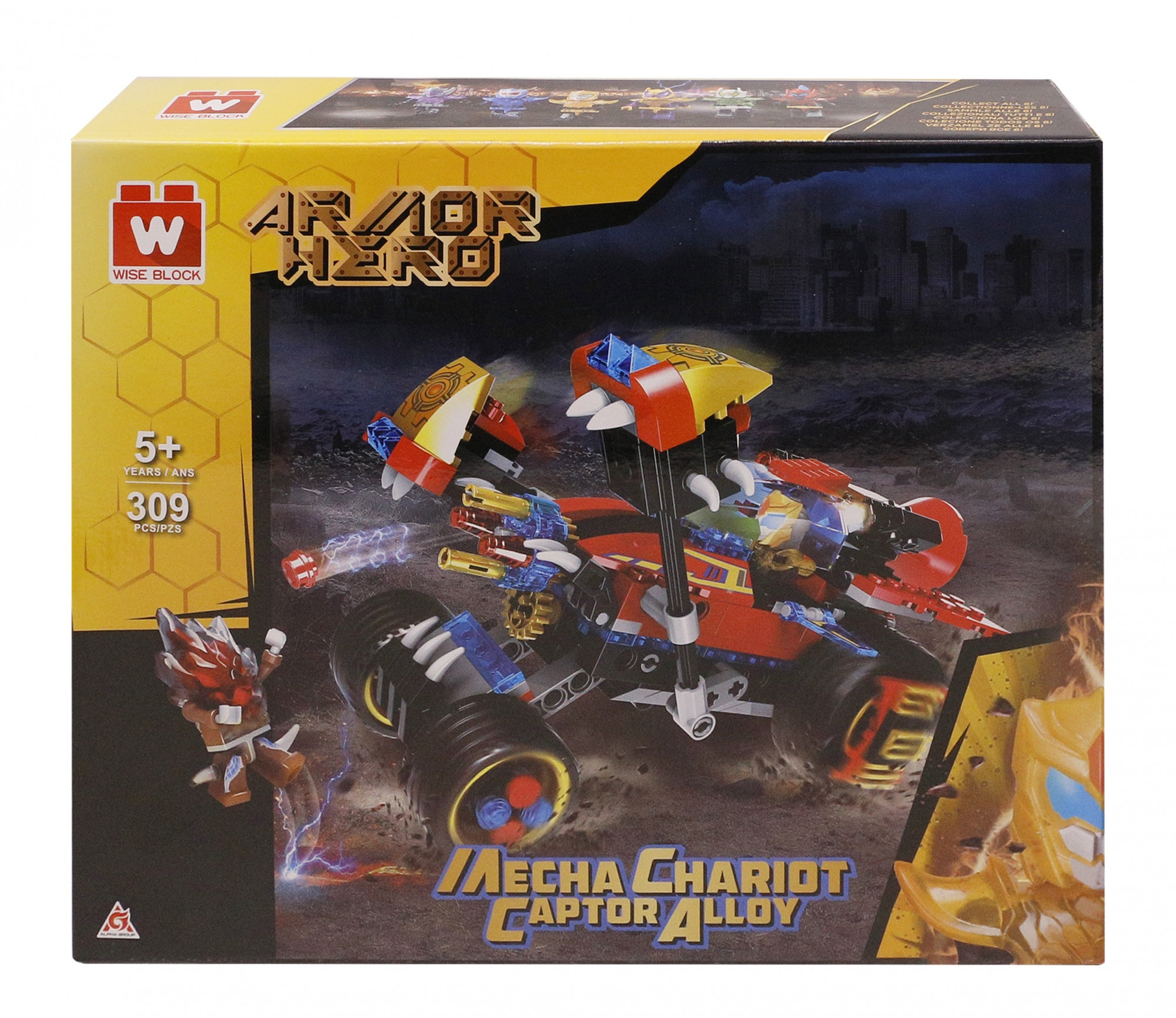 Resim Alpha Group EU388017 Yapım Seti, Wise Block Temalı, 309 Parça, Kırmızı