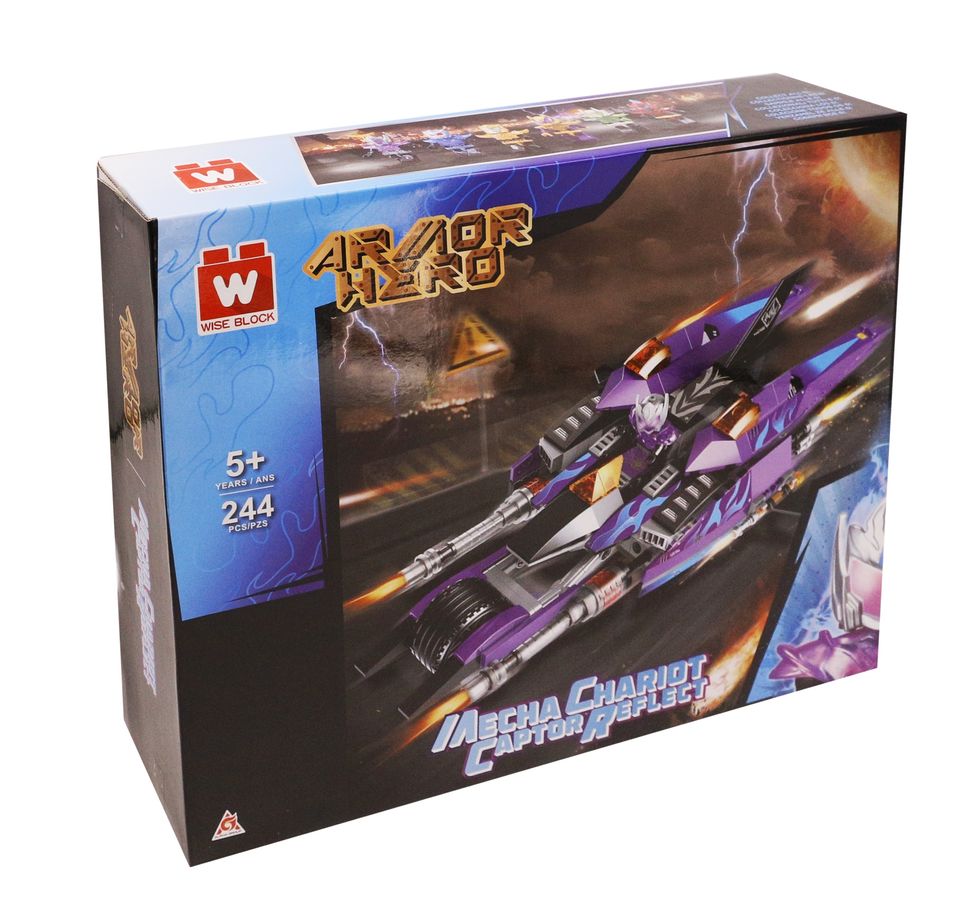 صورة مجموعة بناء Alpha Group EU388020، ثيم Wise Block، 244 قطعة، بلاستيك بنفسجي
