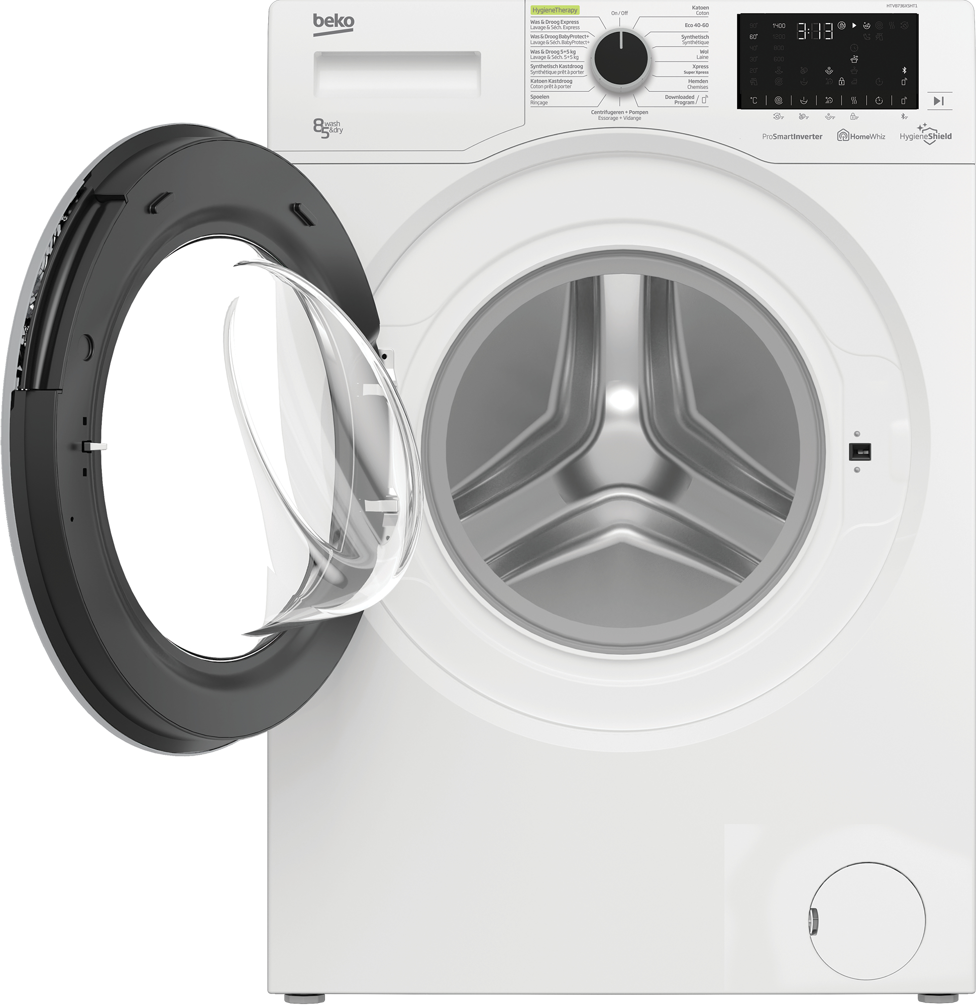 Beko HTV8736XSHT1 washer dryer Freestanding Front-load White – image 3