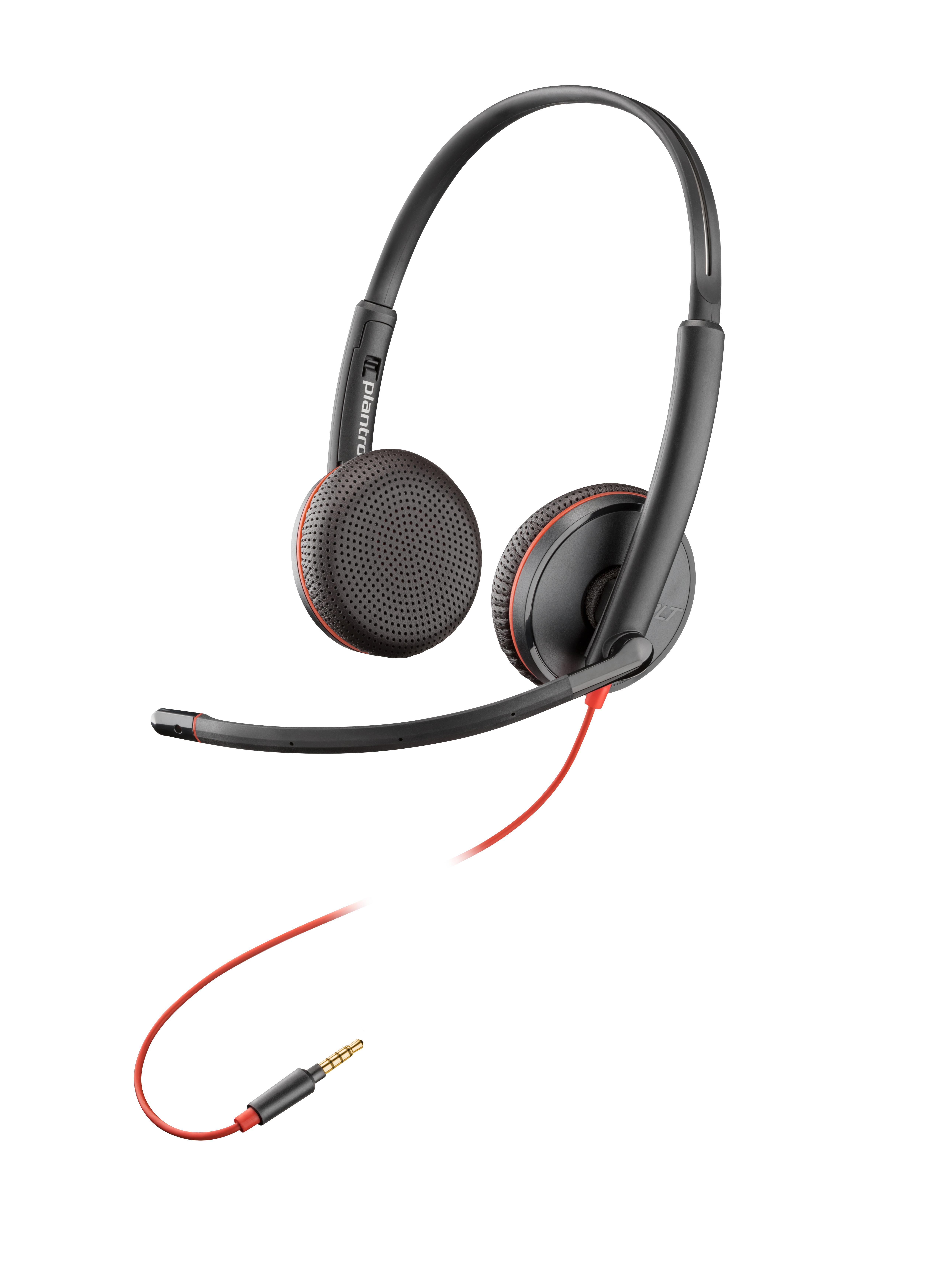 HP Poly Blackwire C3225 - Blackwire 3200 Series - headset - on-ear - wired - 3.5 mm jack - black - Skype Certified, Cisco Jabber Certified, Avaya Certified