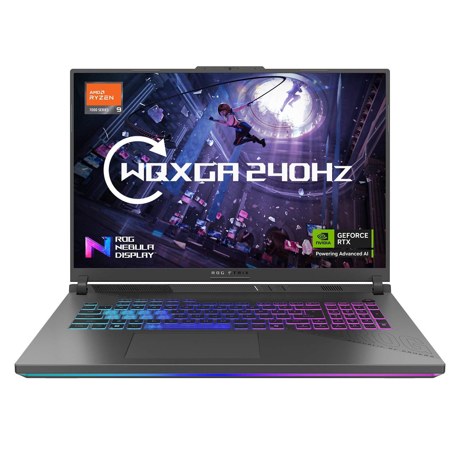 ASUS ROG Strix G18 G814PP-S9018W - AMD Ryzen 9 - 7940HX / up to 5.2 GHz - Win 11 Home - GeForce RTX 5070 - 32 GB RAM - 1 TB SSD NVMe - 18" 2560 x 1600 (WQXGA) @ 240 Hz - Gigabit Ethernet - Wi-Fi 6E, Bluetooth - eclipse grey