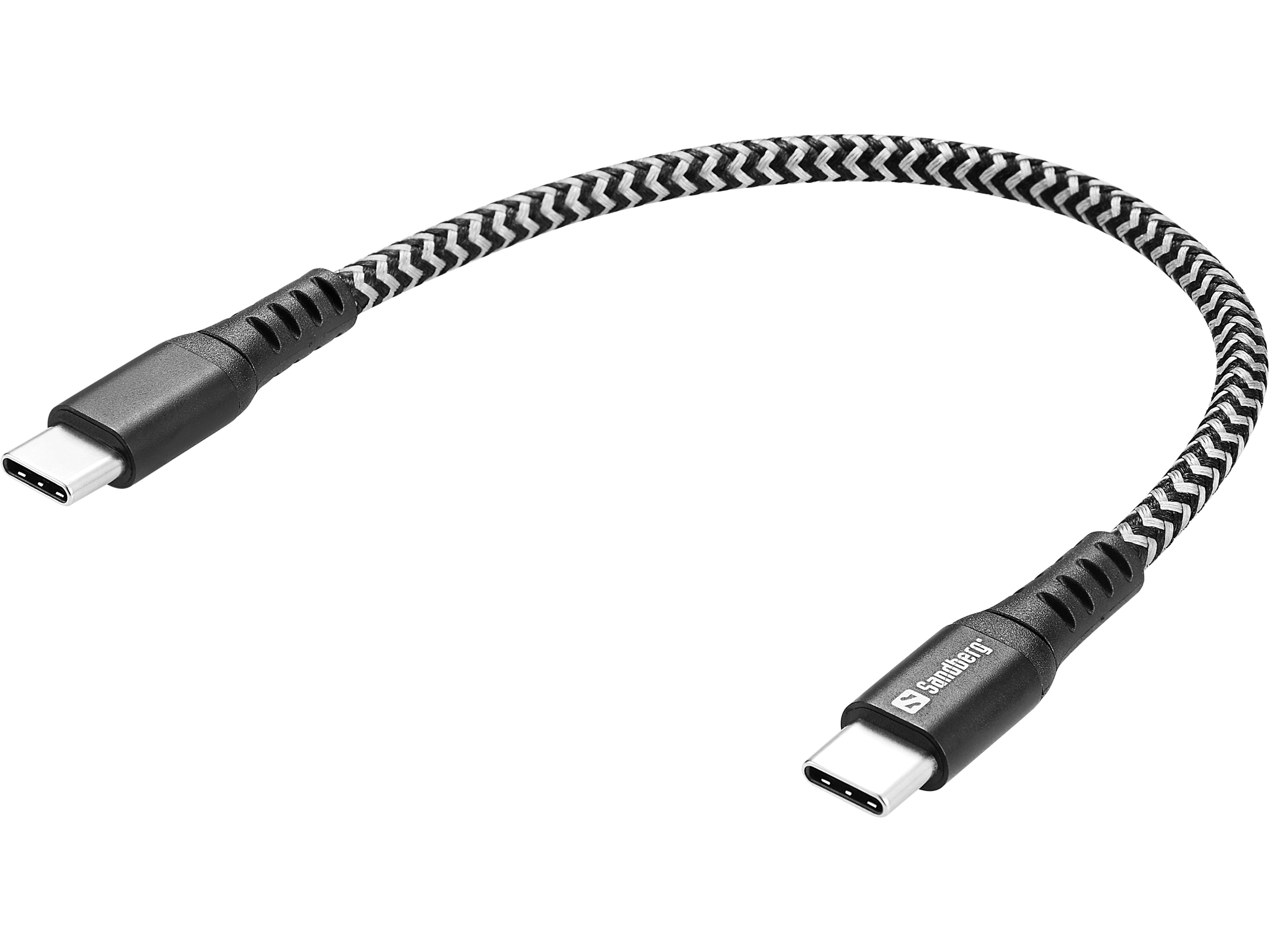 Resim Sandberg 441-66 USB-C - USB-C Kablosu, 0.2m, Siyah/Beyaz