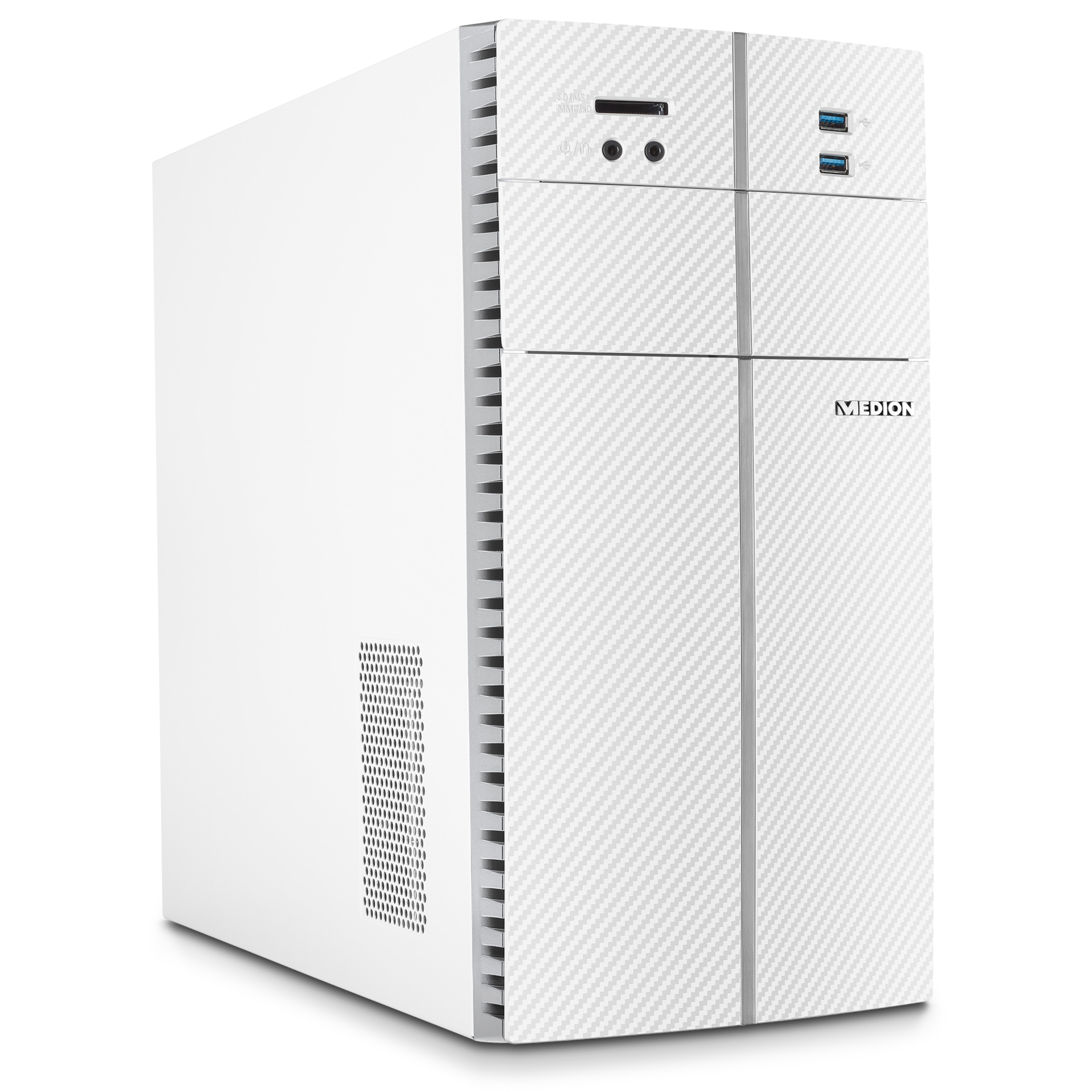 MEDION AKOYA E32007 AMD Ryzen™ 5 3400G 8 GB DDR4-SDRAM 1.25 TB HDD+SSD Windows 10 Home Micro Tower PC White image 1