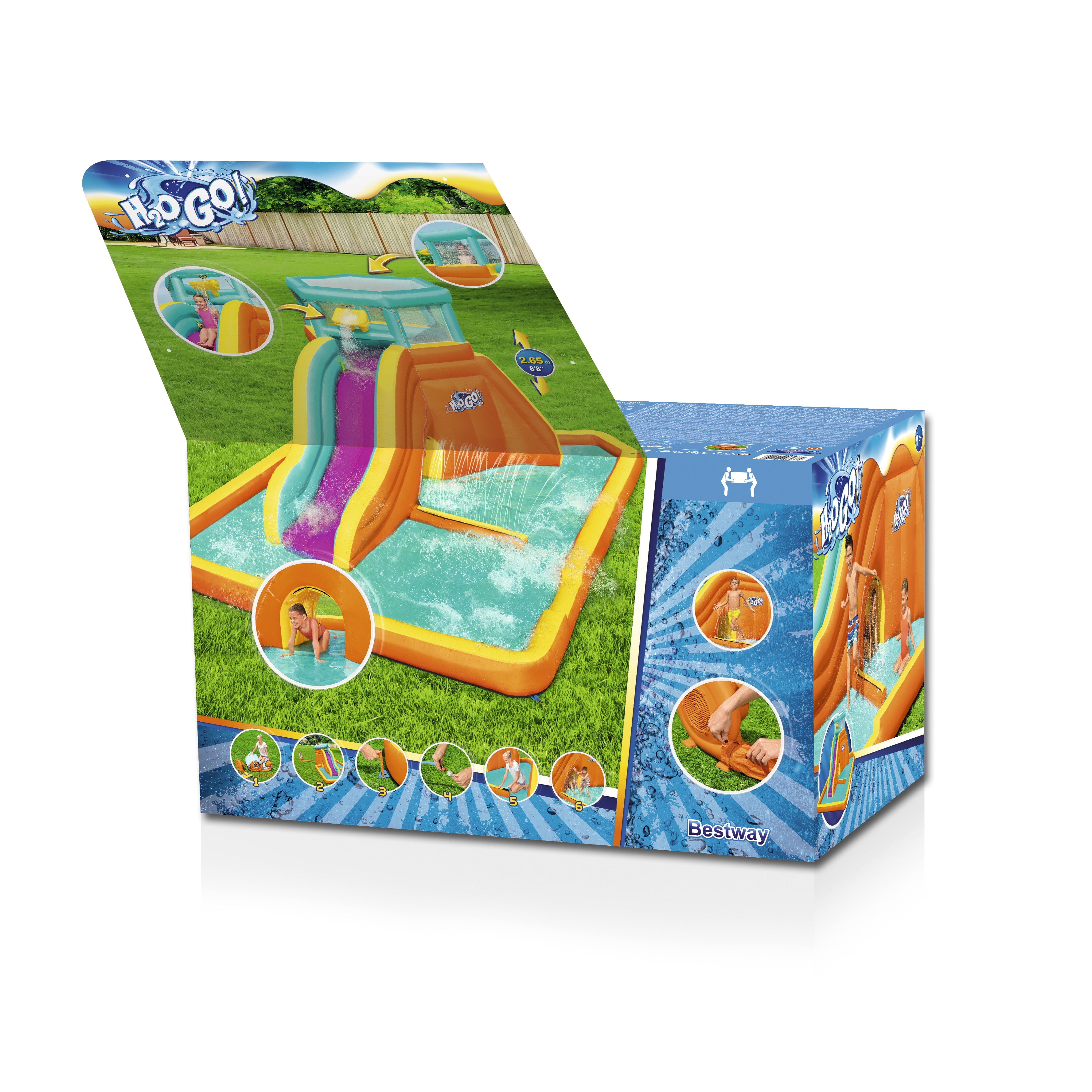 صورة Bestway H2OGO! 18'6" x 12'3" x 8'8"/5.65m x 3.73m x 2.65m Tidal Tower Mega Water Park
