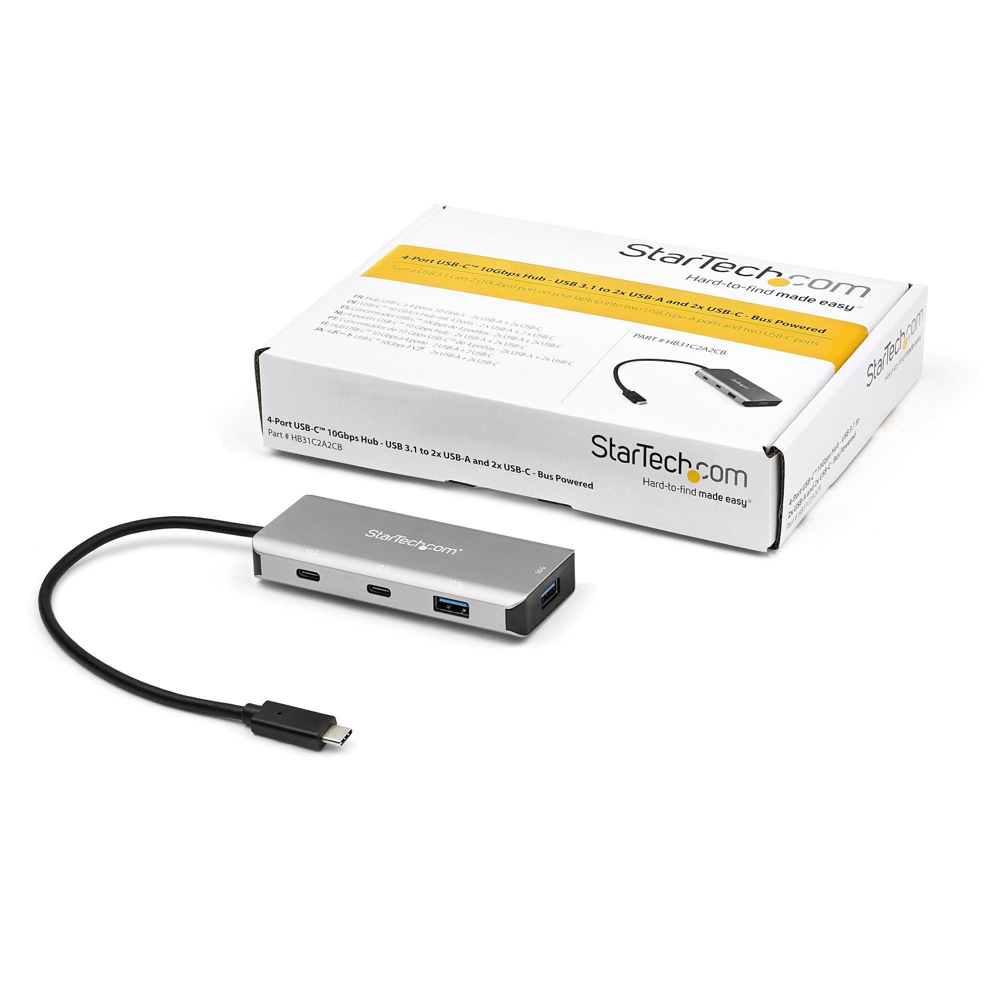 StarTech.com 4 Port USB C Hub w/ 2x USB A & 2x USB C - SuperSpeed 10Gbps USB Type-C 3.2 Gen 2 Hub - USB Bus Powered - Portable USB-C to USB Adapter Hub - Alumin – image 6