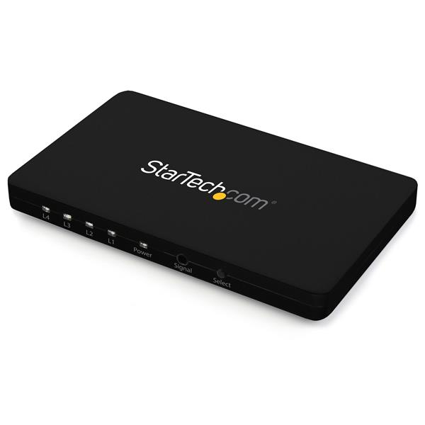 StarTech.com 4-Port HDMI automatic video switch w/ aluminum housing and MHL support – 4K