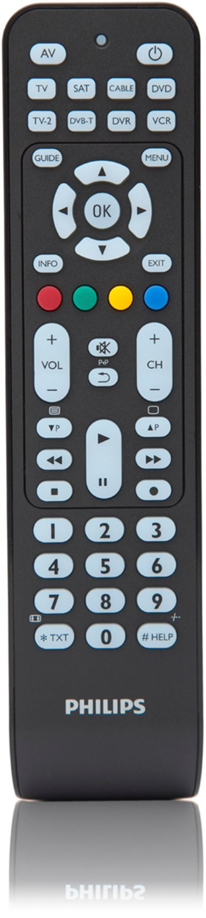 Philips Perfect replacement SRP2008B/91 remote control IR Wireless SAT, TV, VCR Press buttons – image 2
