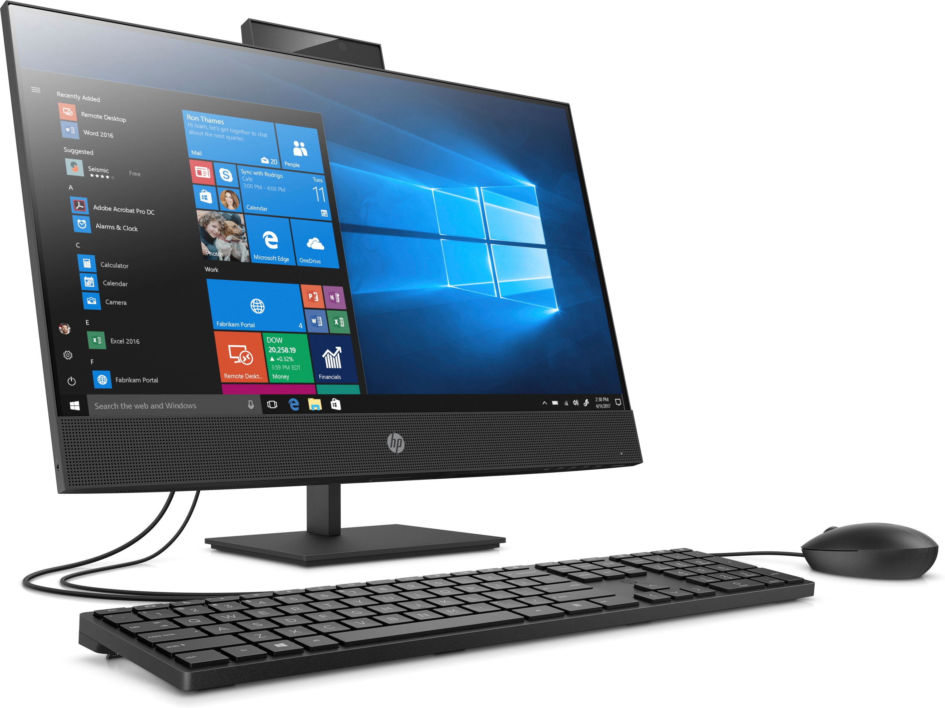 HP ProOne 440 G6 Intel® Core™ i5 i5-10500T 60.5 cm (23.8″) 1920 x 1080 pixels Touchscreen All-in-One PC 8 GB DDR4-SDRAM 256 GB SSD Windows 10 Pro Wi-Fi 6 (802.11ax) Black image 3