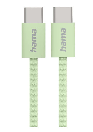 HAMA Fabric, USB-Typ-C, Ladekabel, 1 m, Grün