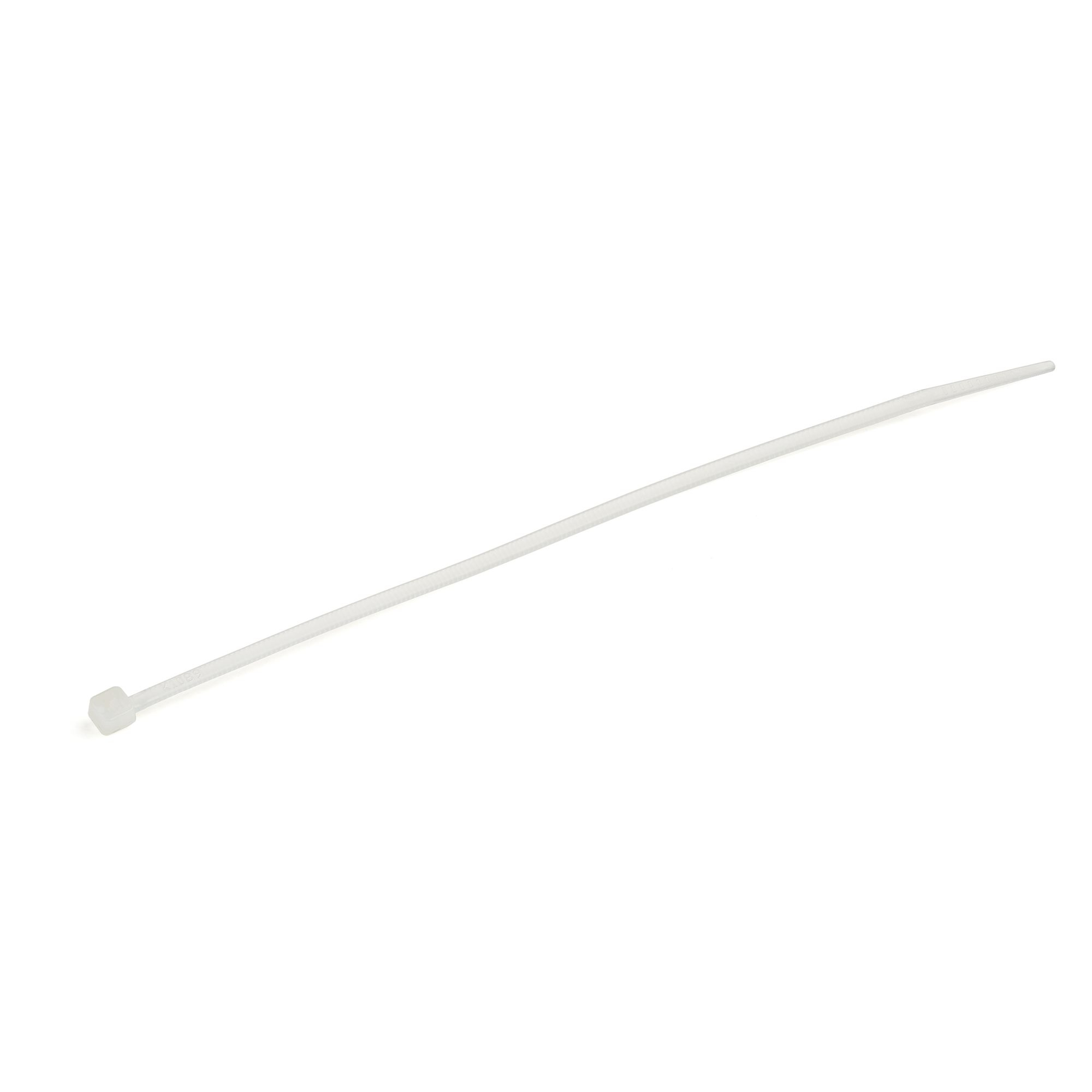 StarTech.com 15cm(6") Cable Ties, 3mm(1/8") wide, 39mm(1-3/8") Bundle Diameter, 18kg(40lb) Tensile Strength, Nylon Self Locking Zip Ties w/ Curved Tip, 94V-2/UL Listed, 1000 Pack, White - Nylon 66 Plastic - TAA (CBMZT6NK) - Cable tie - 15.24 cm - white - TAA Compliant (pack of 1000)