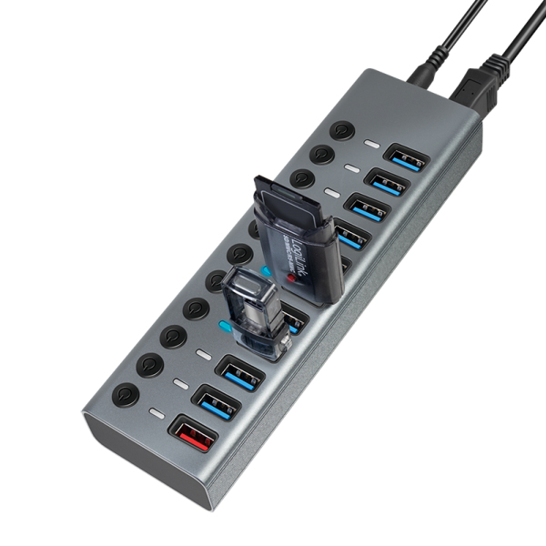 LogiLink UA0388 interface hub USB 3.2 Gen 1 (3.1 Gen 1) Type-B 5000 Mbit/s Grey – image 8