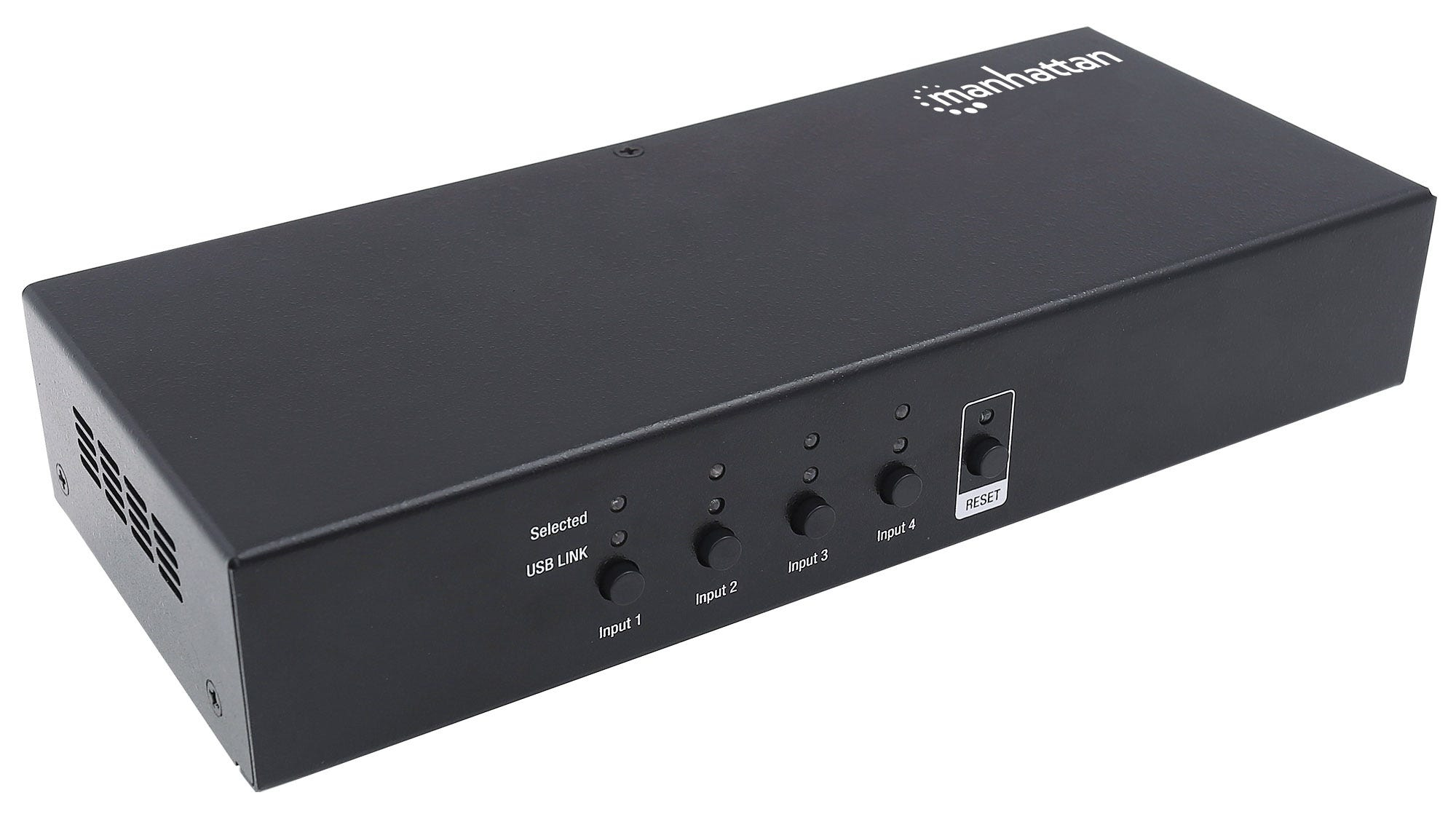 Manhattan 4-Port HDMI KVM Switch, Four HDMI and Four USB-B Ports, Full HD, set of four HDMI-to-USB cables included (Euro 2-pin plug)