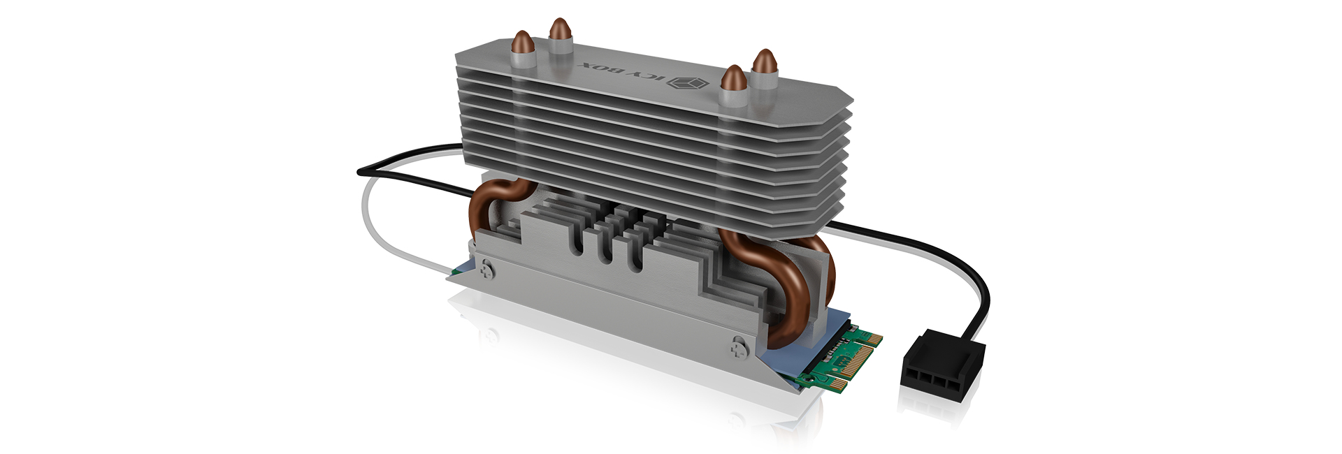 ICY BOX IB-M2HSF-702 Solid-state drive Heatsink/Radiator 3 cm Silver 1 pc(s) image 2