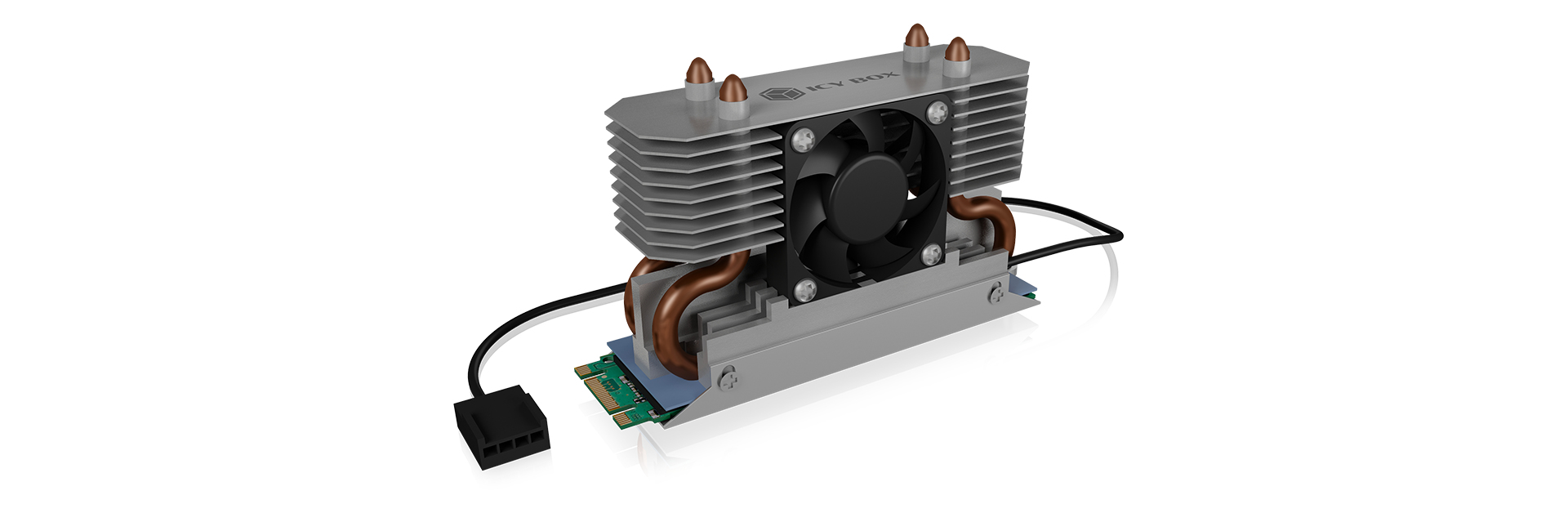 ICY BOX IB-M2HSF-702 Solid-state drive Heatsink/Radiator 3 cm Silver 1 pc(s) image 1