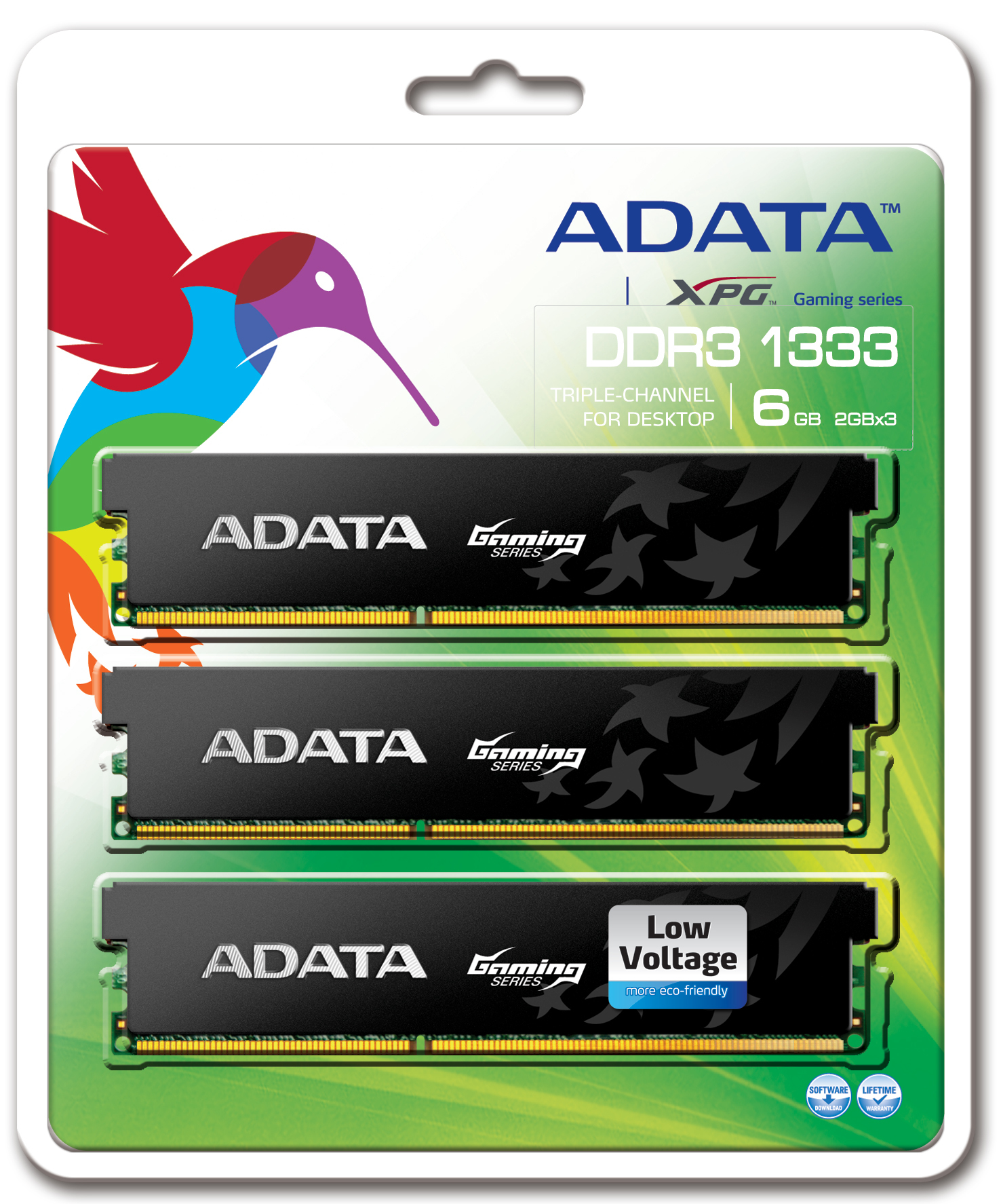 ADATA XPG Gaming Series, DDR3, 1333 MHz, CL9, Low Voltage, 6GB (2GB x 3) – image 2