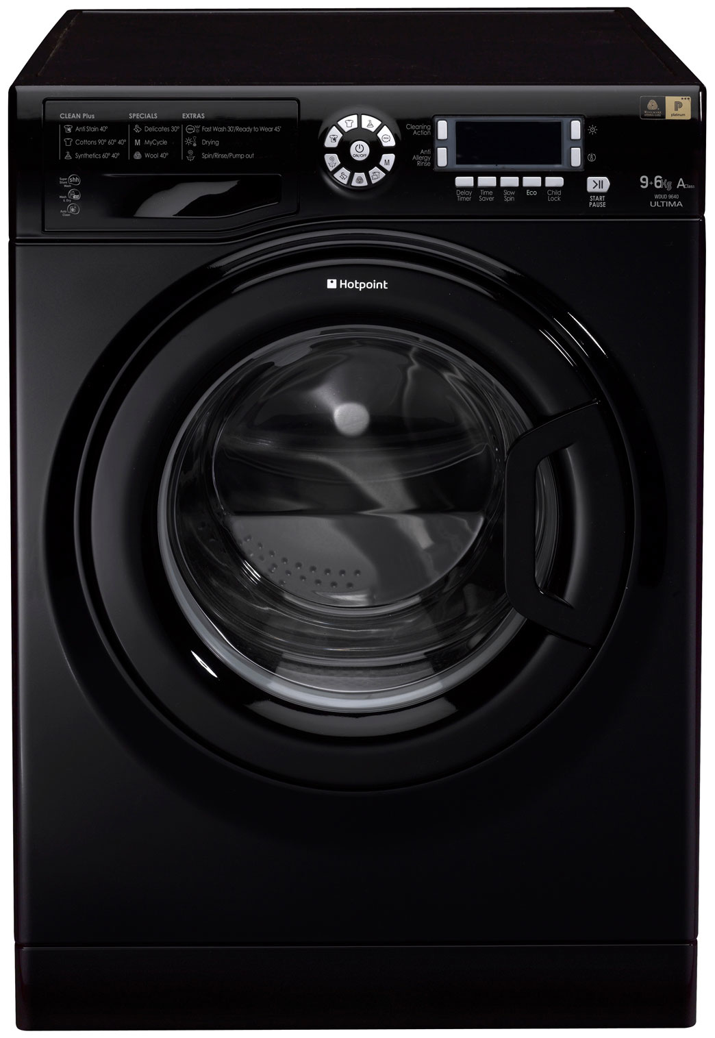 Hotpoint WDUD9640K washer dryer Freestanding Front-load Black