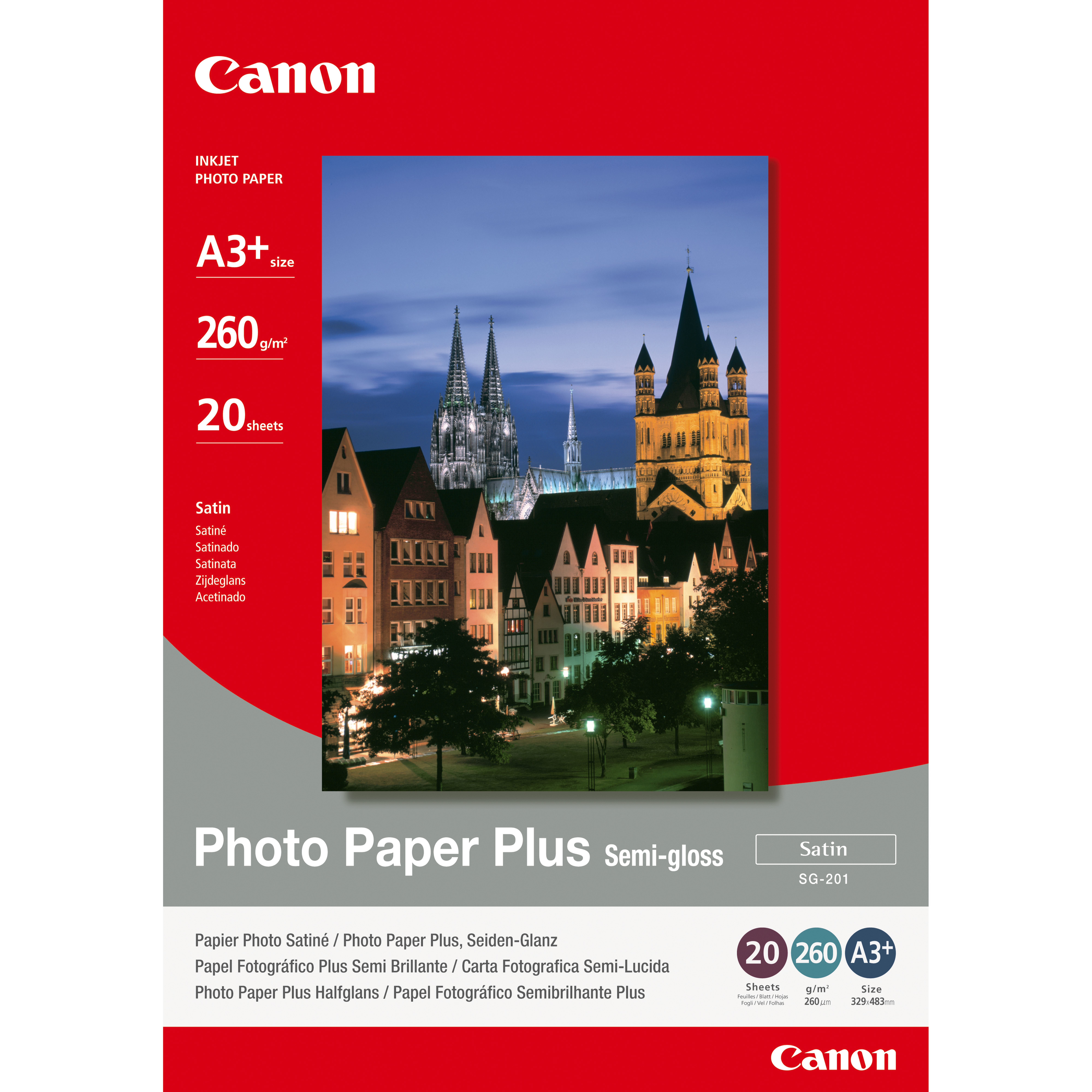 CANON SG-201 semi brillant photo papier inkjet 260g/m2 A3+ 20 feuilles pac...