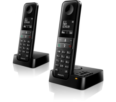 Philips D4752B DECT telephone Caller ID Black