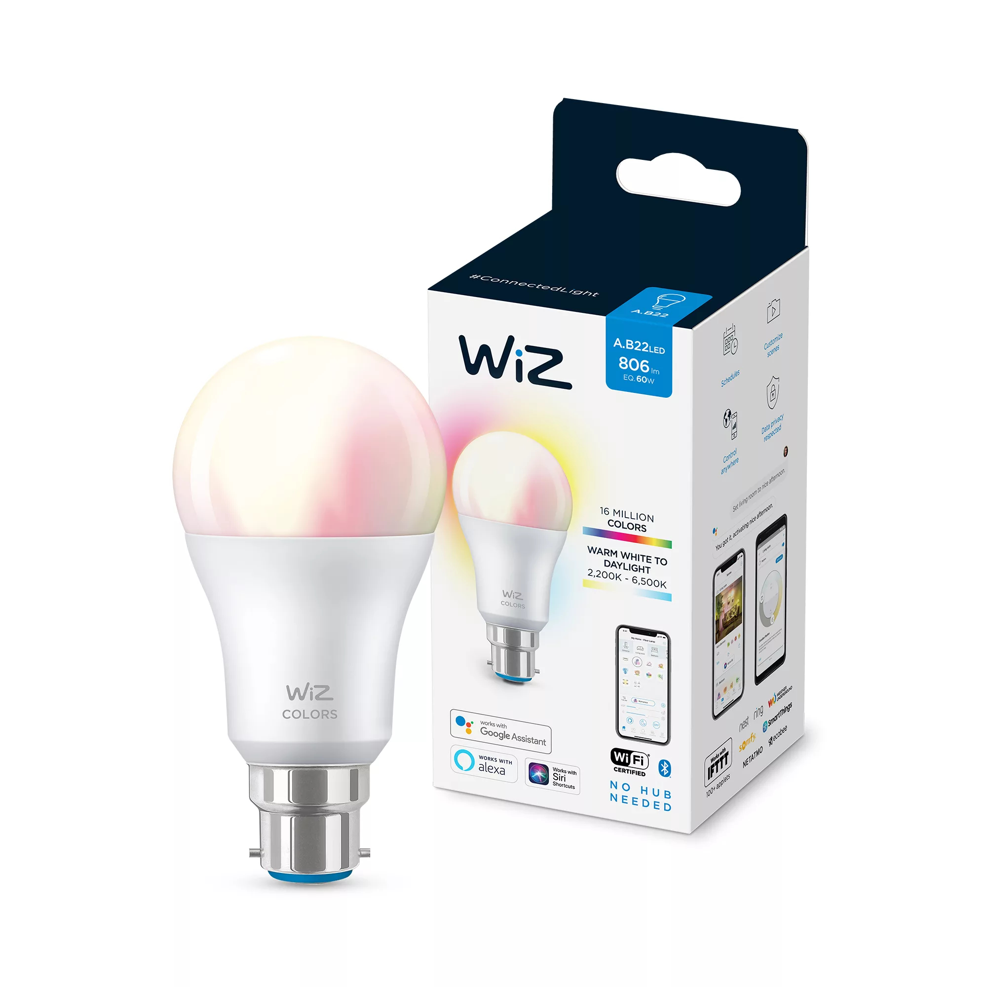 WiZ Bulb 8W (Eq.60W) A60 B22 – image 2