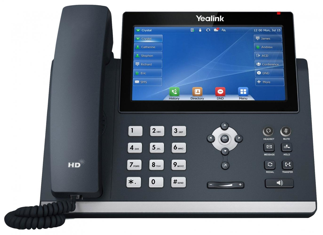 Yealink SIP T48U Desk Phone 7in Touchscreen Gigabit PoE 16 VoIP Accounts 1301204