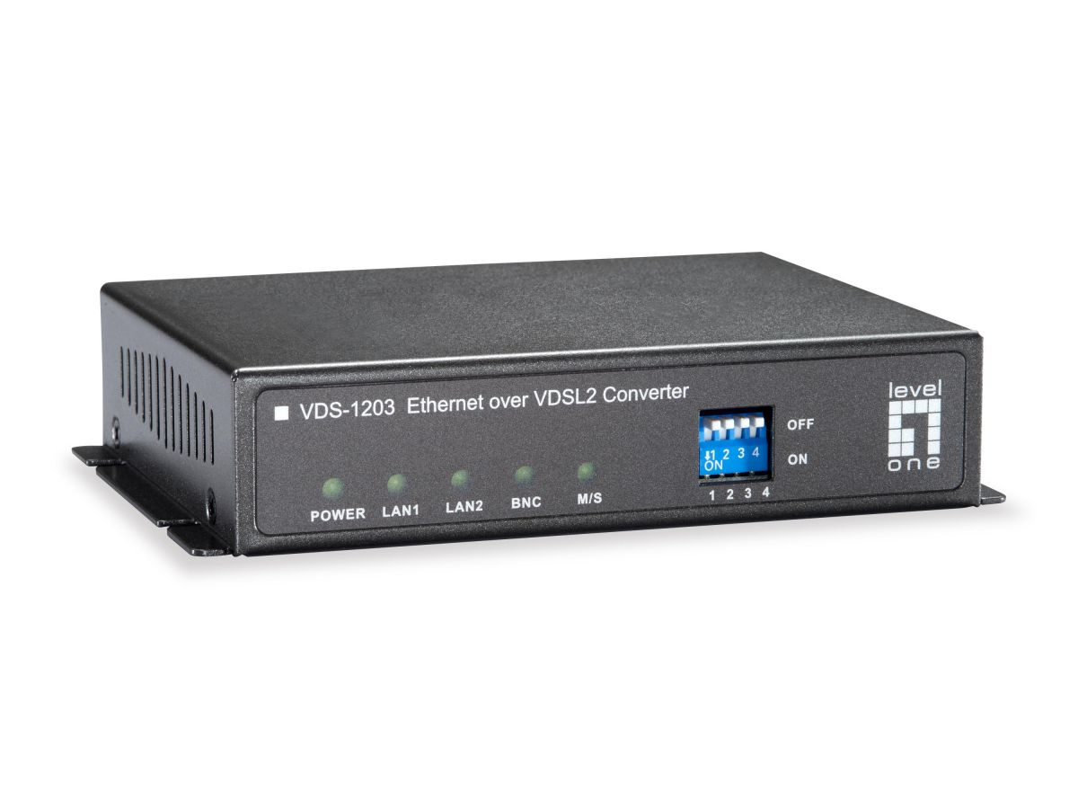 LevelOne VDS-1203 mediakonverterare för nätverk 100 Mbit/s Svart