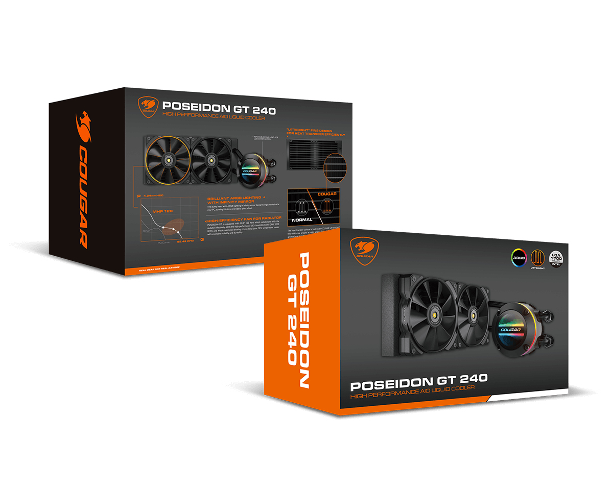 COUGAR CPU Water Cooling Poseidon-GT 240, ARGB, Black – image 7
