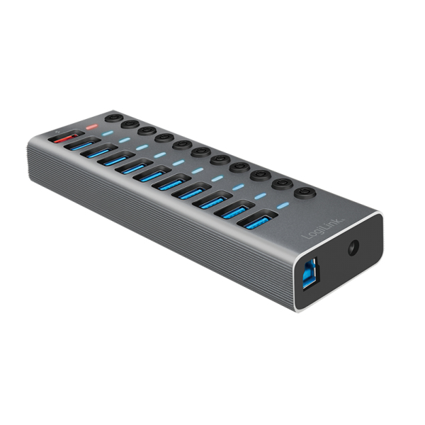 LogiLink UA0388 interface hub USB 3.2 Gen 1 (3.1 Gen 1) Type-B 5000 Mbit/s Grey – image 7