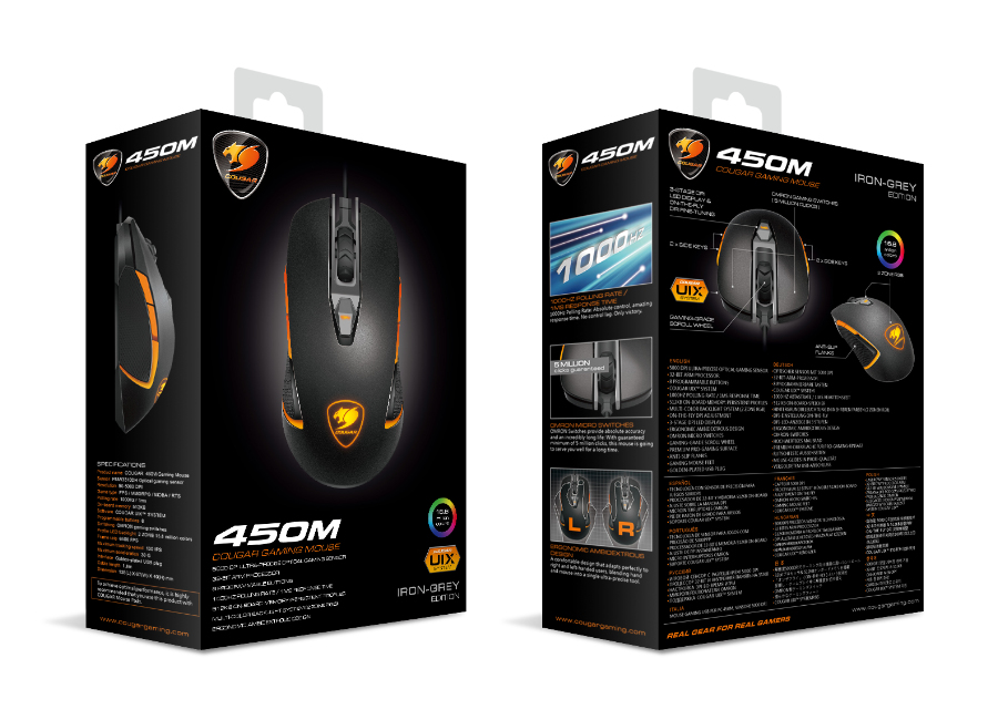 COUGAR CM-450M mouse Gaming Ambidextrous USB Type-A Optical 5000 DPI – image 9