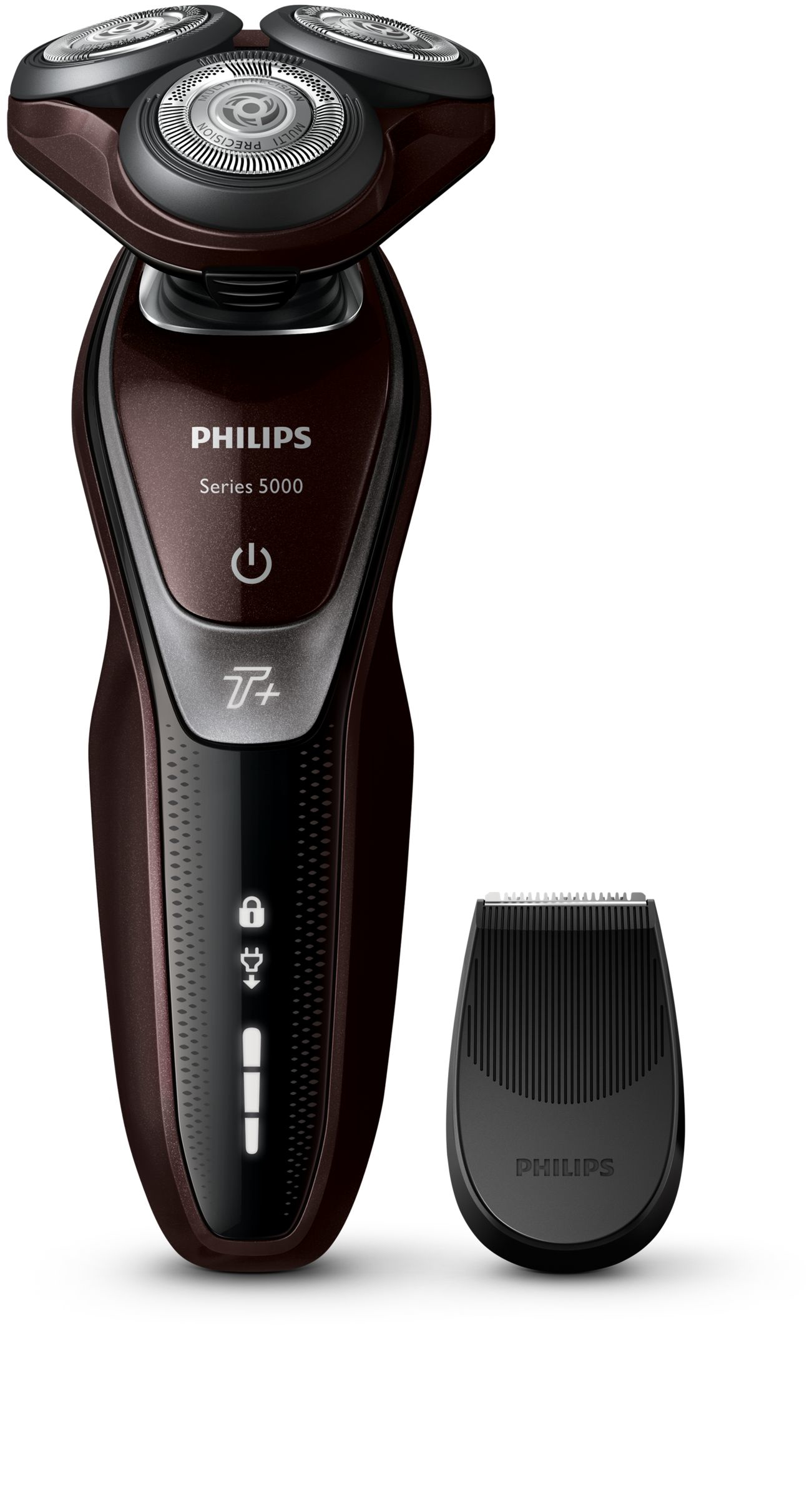 Philips SHAVER Series 5000 S5560/06 men's shaver Rotation shaver Trimmer Black, Burgundy, Chrome, Metallic