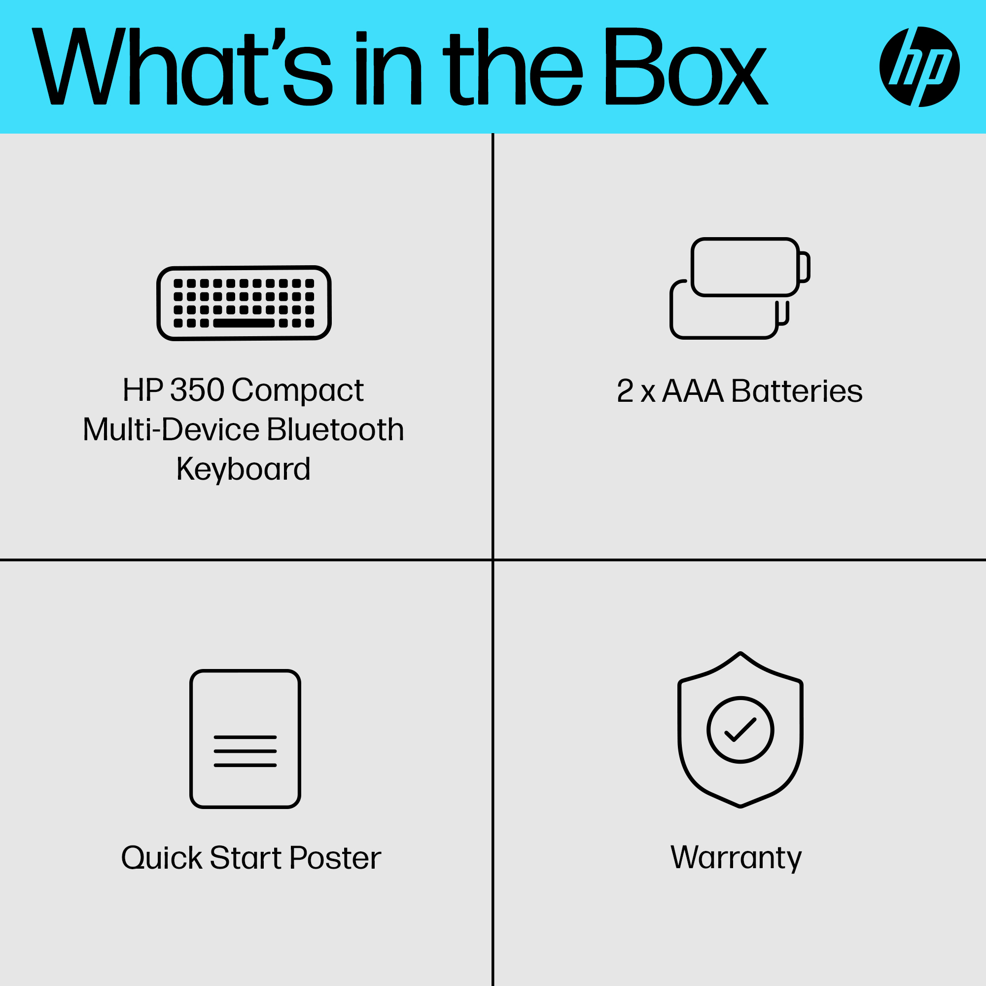 HP 350 BLK Compact Multi-Device Keyboard – image 4