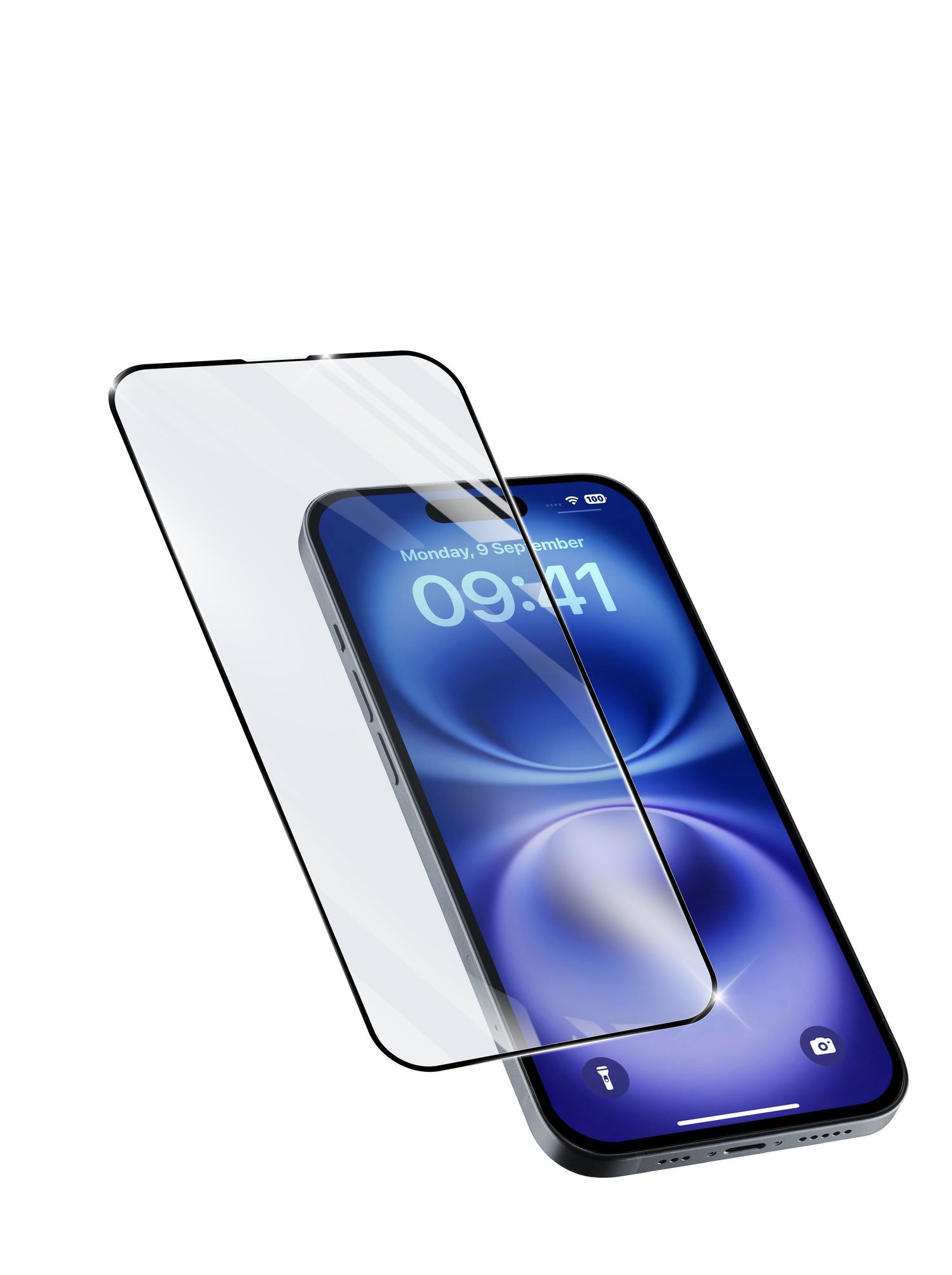 Protector pantalla - CellularLine TEMPGCAPIPH16MAX, Para iPhone 16 PLUS, Vidrio templado, Curvo, Transparente