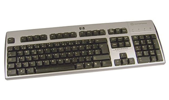HP 434822-134 keyboard Office USB Portuguese Black, Silver