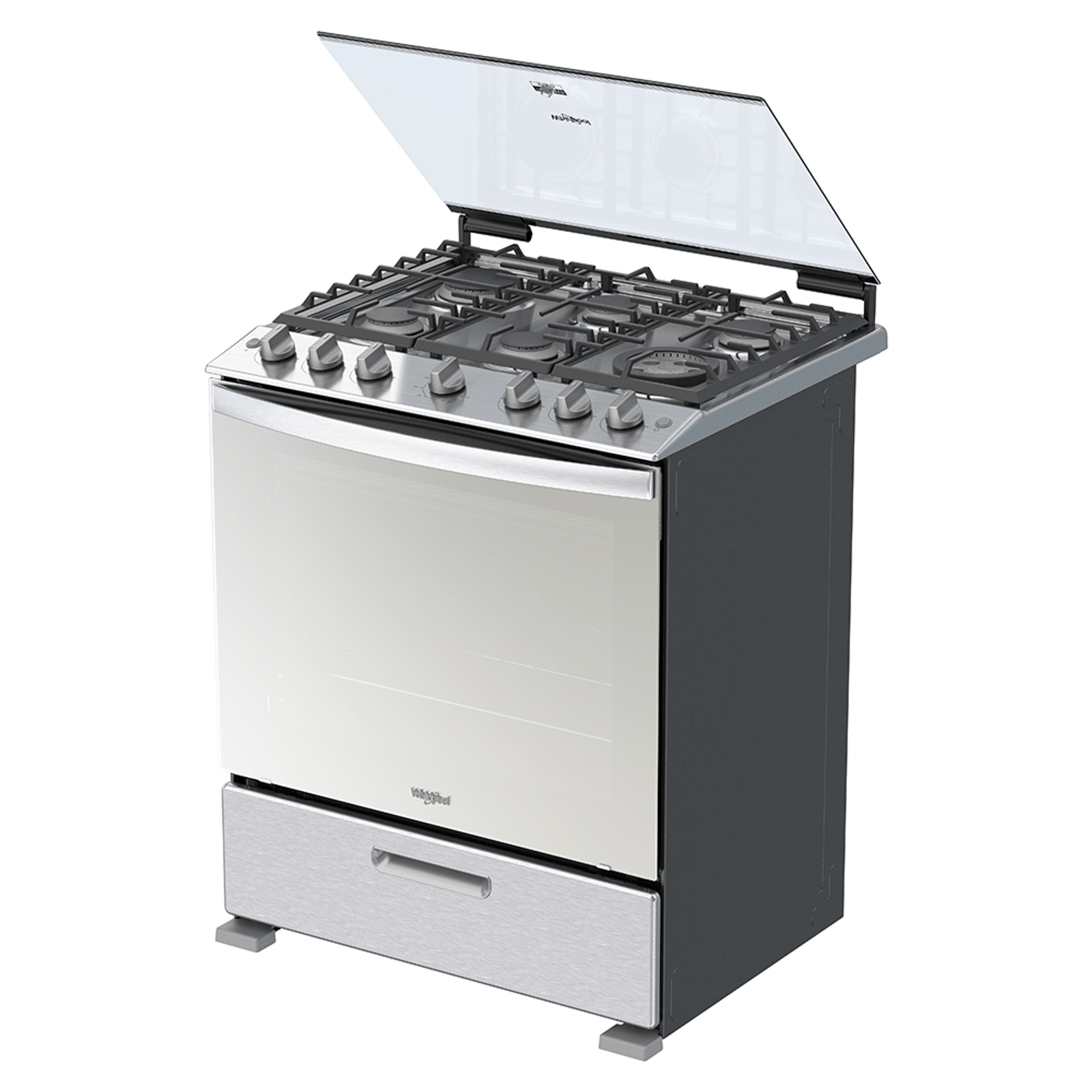 Whirlpool WFR5100S cooker Freestanding cooker Electric/Gas Gas Stainless steel – image 3