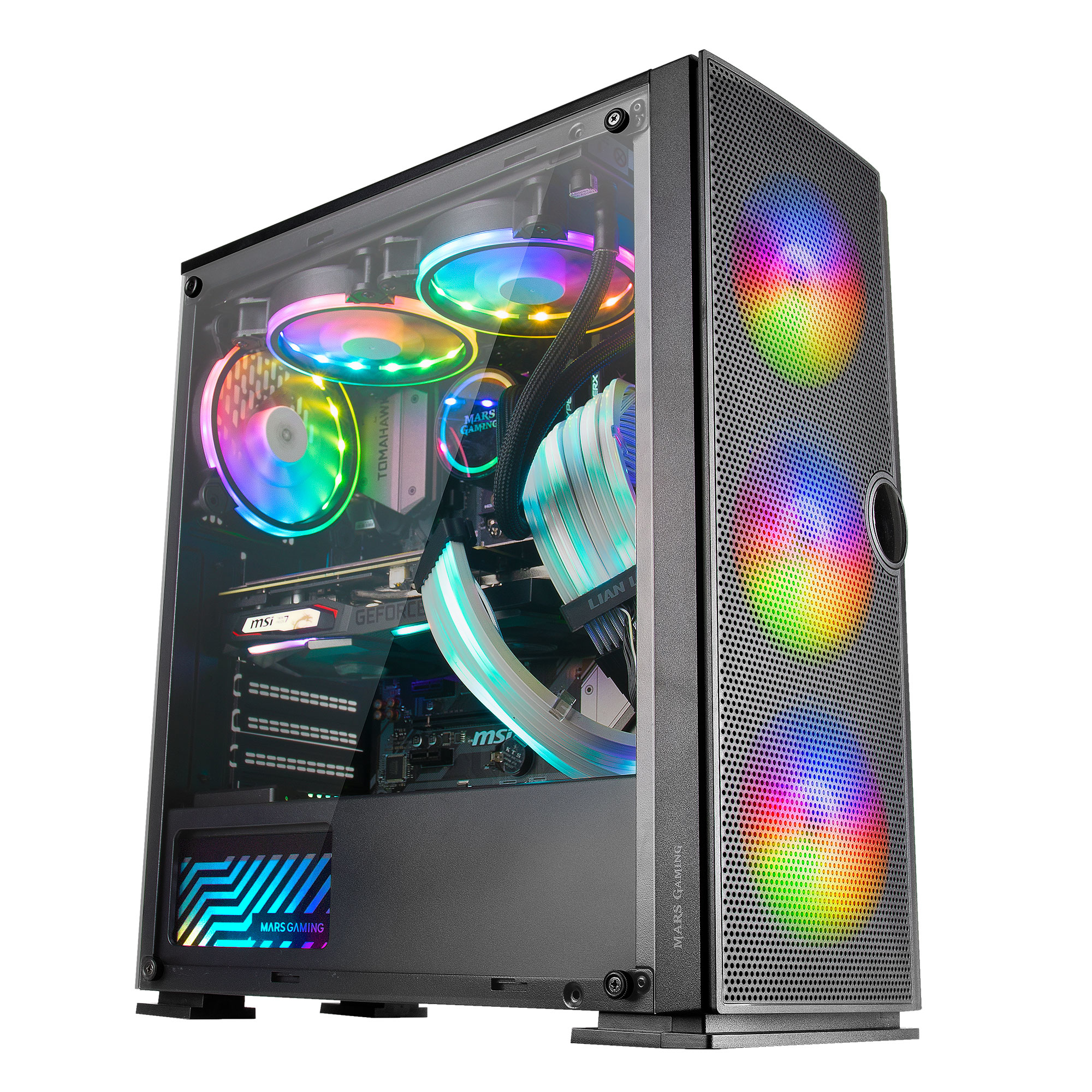 Mars Gaming MC320 PC Case ATX Front Mesh Style 3xFRGB fan Black – image 2