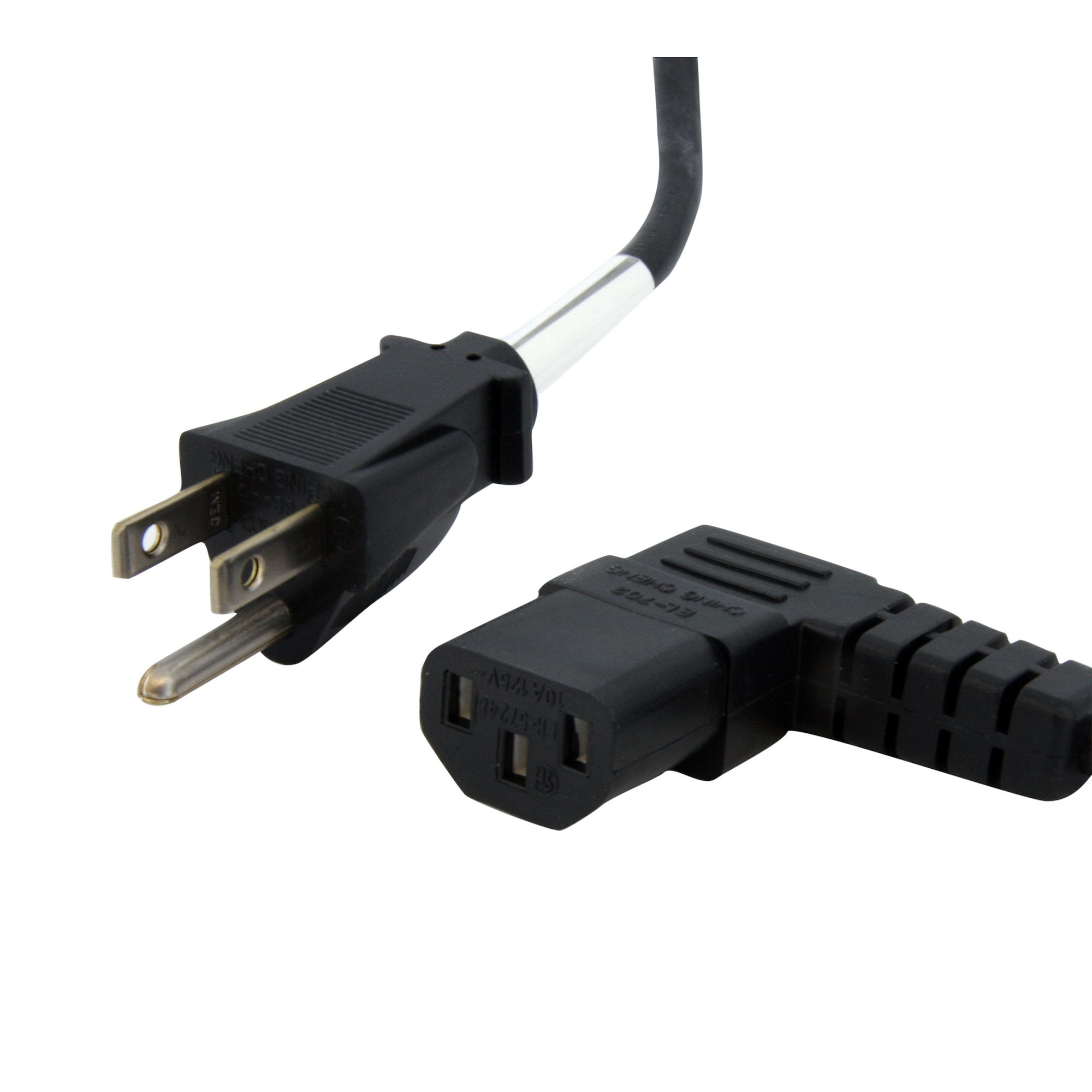 StarTech.com PXT101L10 3.05m 18AWG SVT 3-İletkenli 125V 10A NEMA 5-15P - C13 Açılı Güç Kablosu
