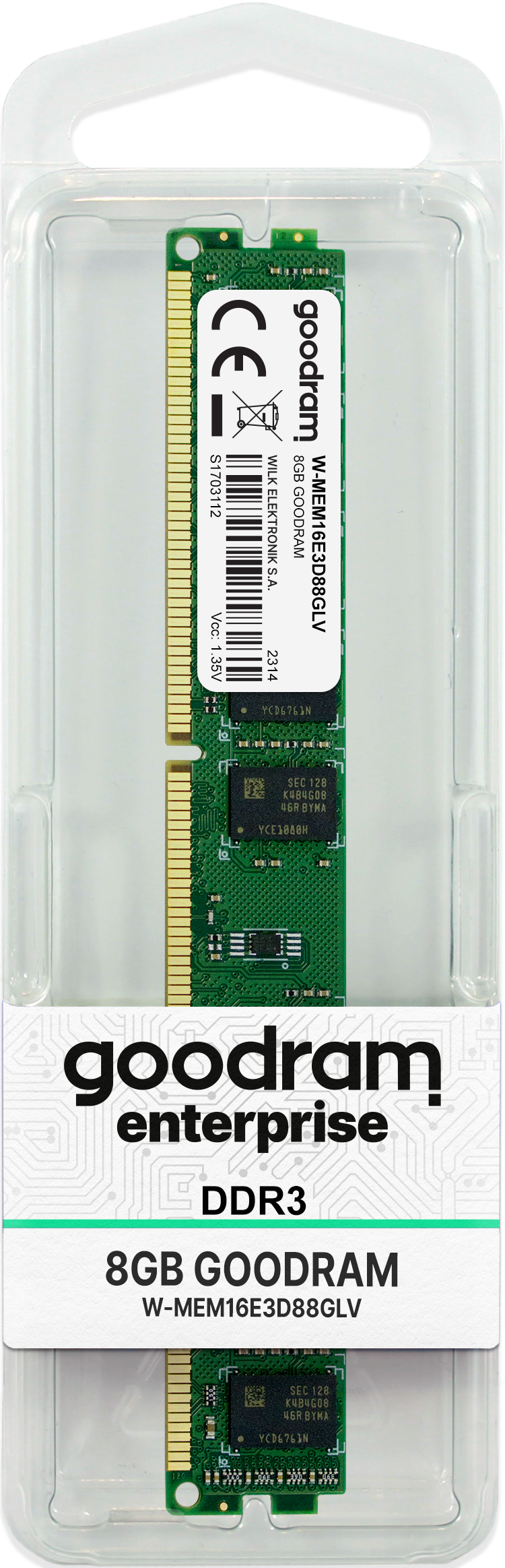 Goodram W-MEM16E3D88GLV memory module 8 GB 1 x 8 GB DDR3L 240-pin DIMM ECC image 2