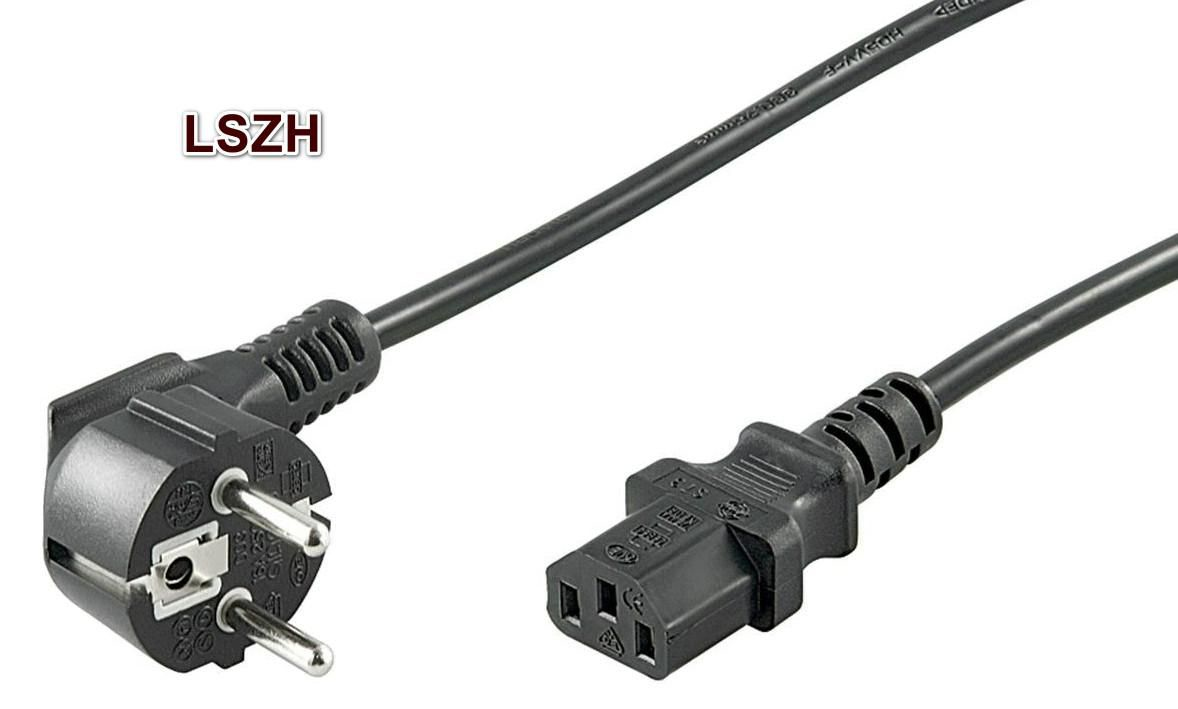 صورة Microconnect PE010418LSZH 1.8 متر كابل طاقة CEE7/7 (ذكر، بزاوية) إلى C13 (أنثى، مستقيم) 10 أمبير 250 فولت LSZH