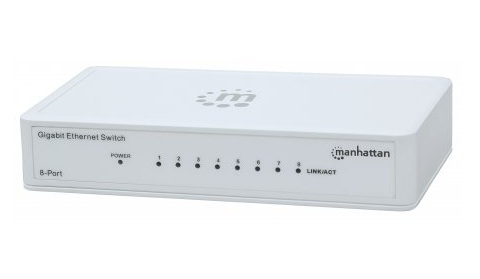 Manhattan 8-Port Gigabit Ethernet Switch, Desktop Size, Plastic, IEEE 802.3az (Energy Efficient Ethernet), Three Year Warranty, Box – image 2