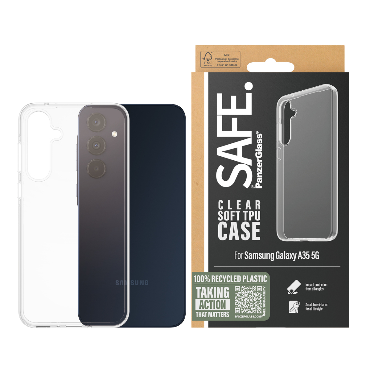PanzerGlass SAFE. by PanzerGlass® TPU Case Samsung Galaxy A35 5G | Transparent – image 2